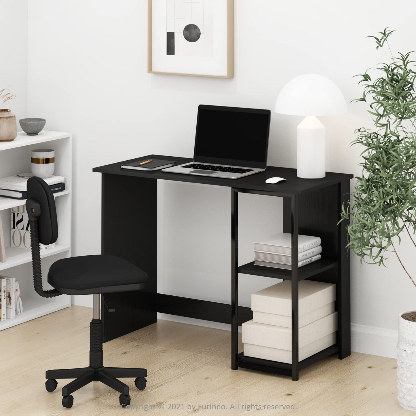 Furinno Computer Desk, Americano/Black, 74.2 (D) x 101 (W) x 45 (H) cm