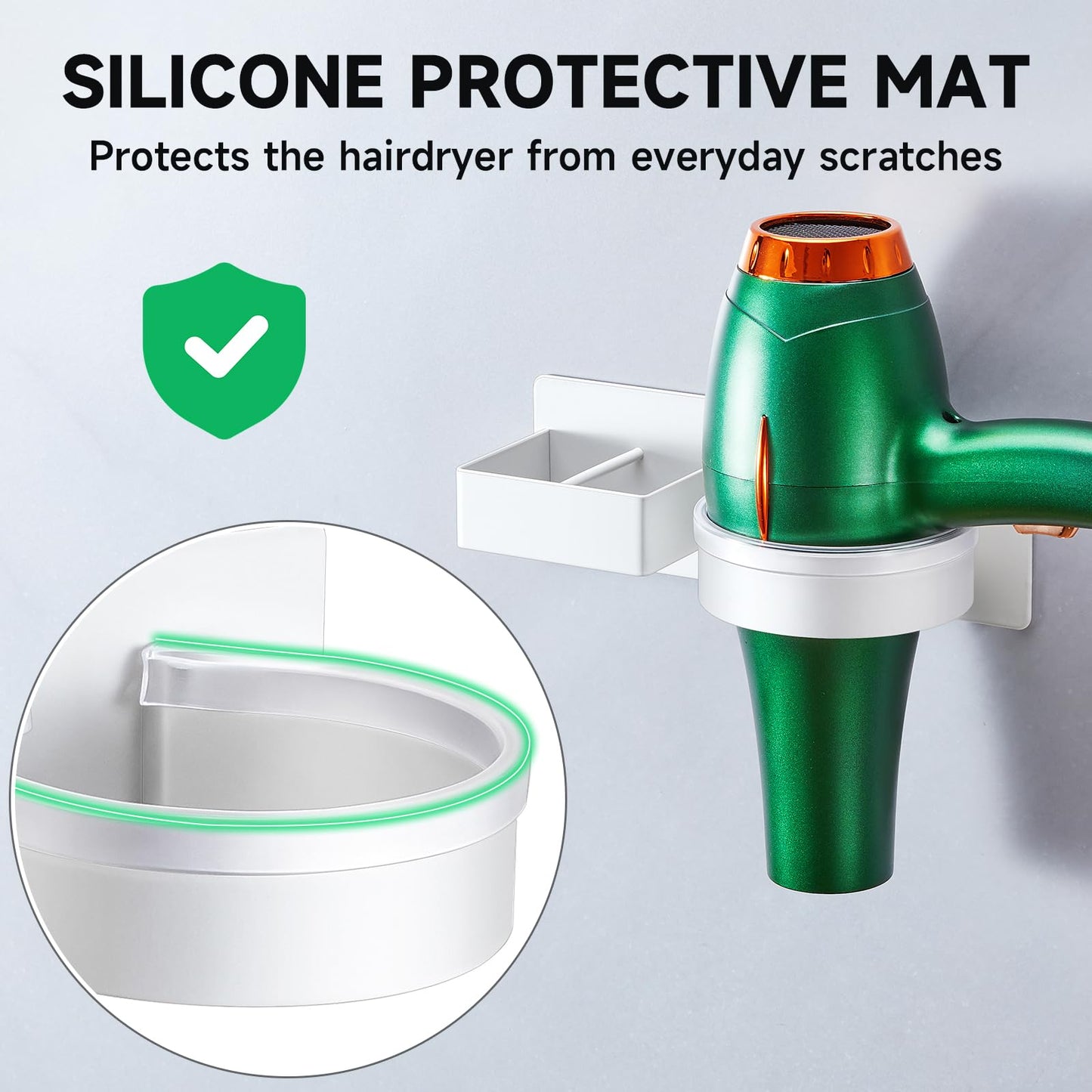 YYBO Hairdryer and Straightener Holder, Hair Dryer Holders Hair Straighteners Holder Wall Mount, Hairdryer Holders Station