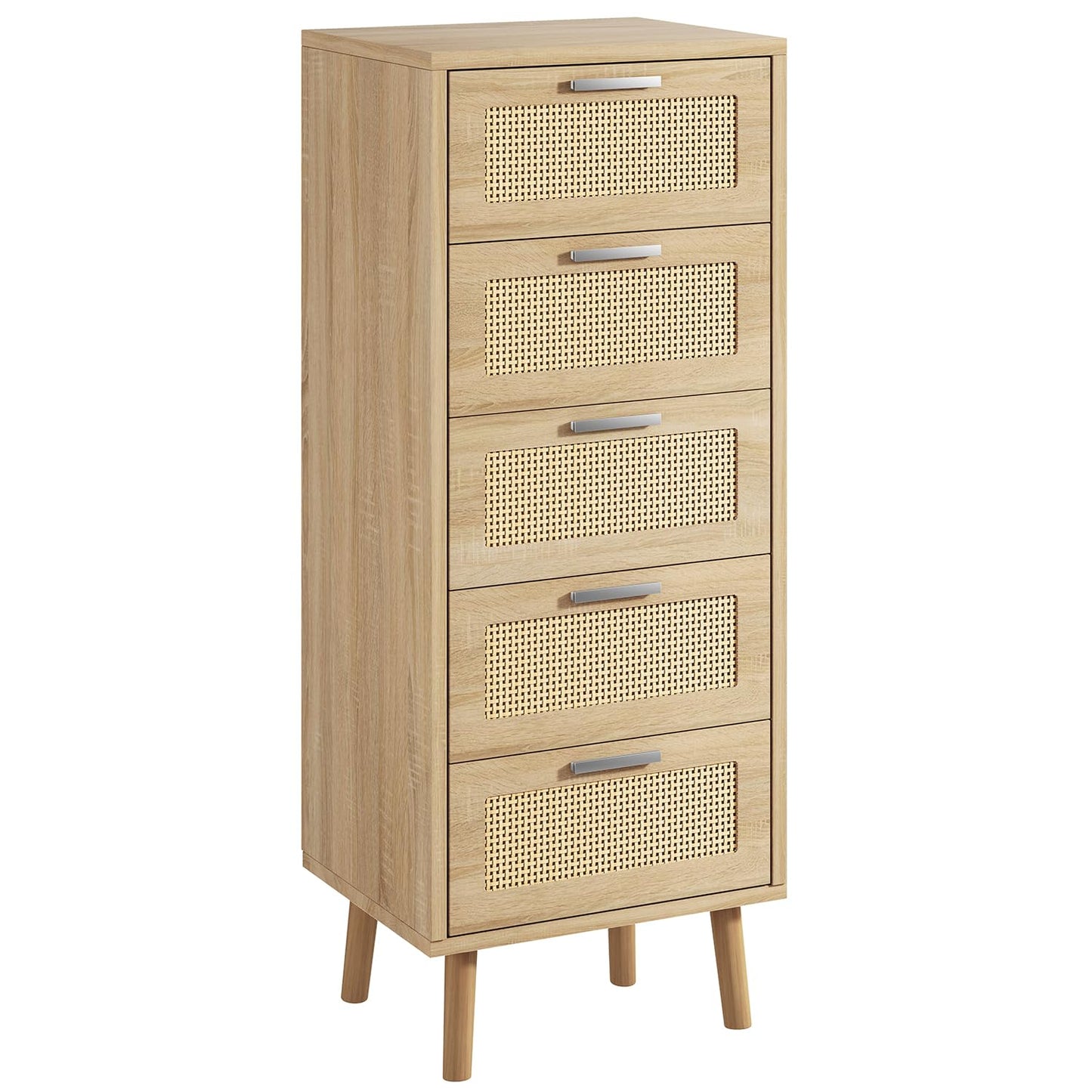 IBUYKE Rattan Chest of Drawers Bedroom with 5 Drawers,Natural WST010N
