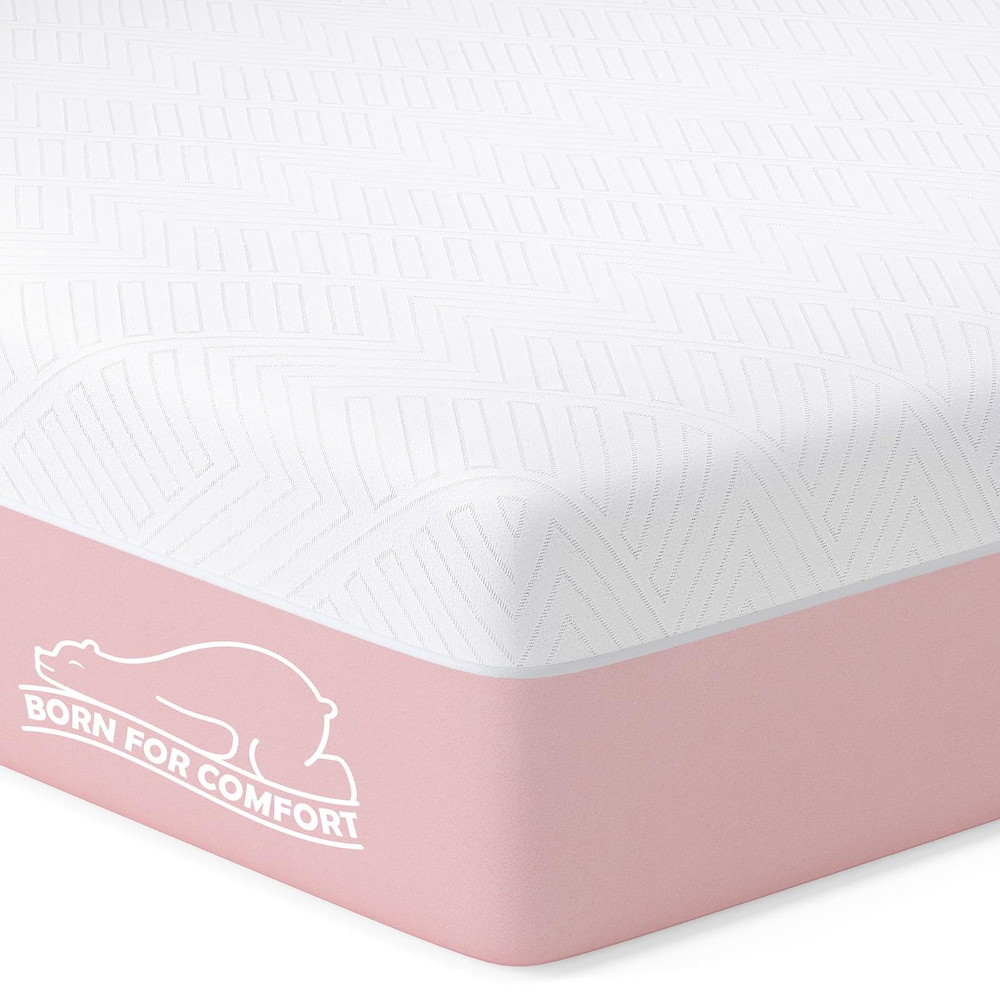 wowttrelax Single Mattress Memory Foam 3ft, Medium Firm, Pink, 90x190x20cm