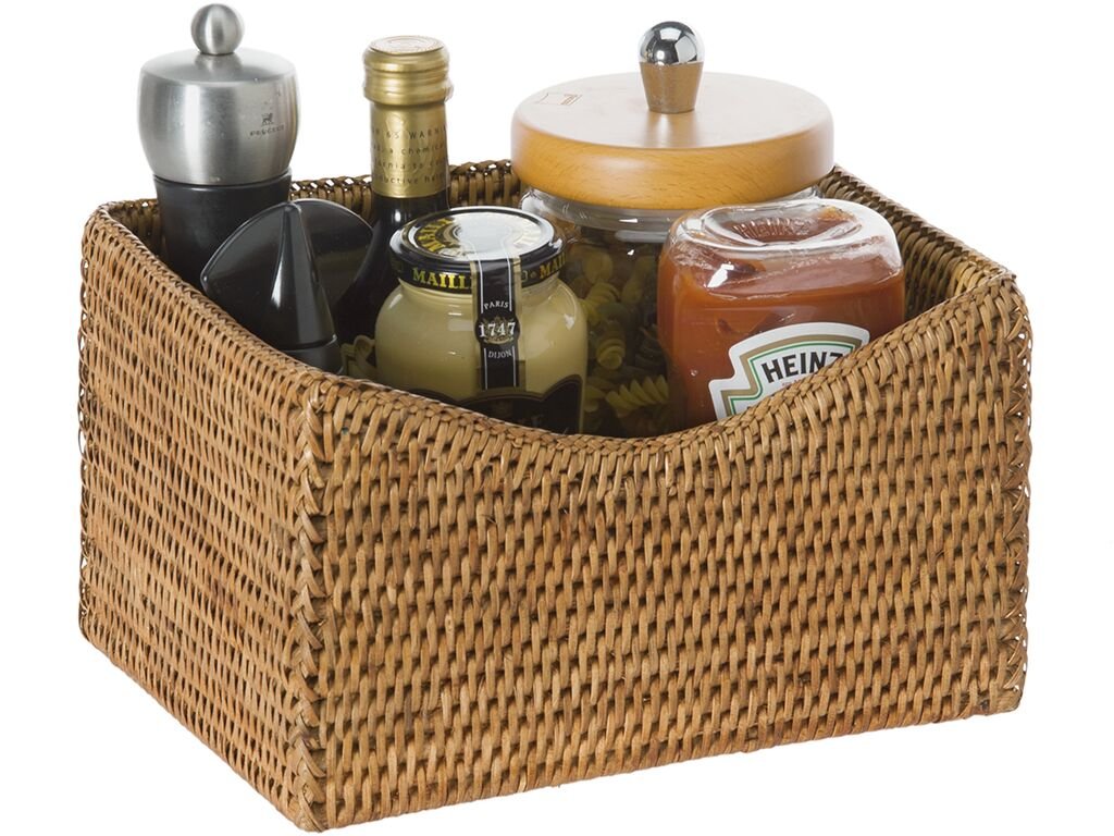 KOUBOO La Jolla Rattan Organizing and Shelf Basket, Honey-Brown
