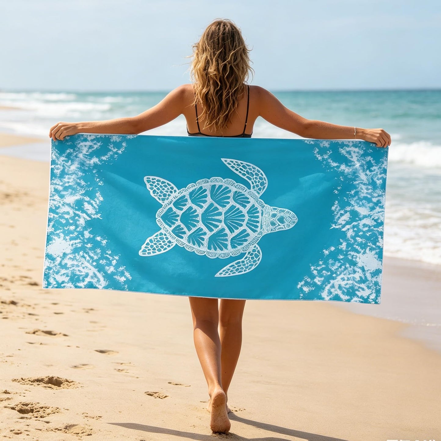 HPSOM 2 Pack Microfibre Beach Towels for Adults Extra Large, 70×140 cm Quick Dry Beach Towel with Double Side Print, Lightweight Beach Towel