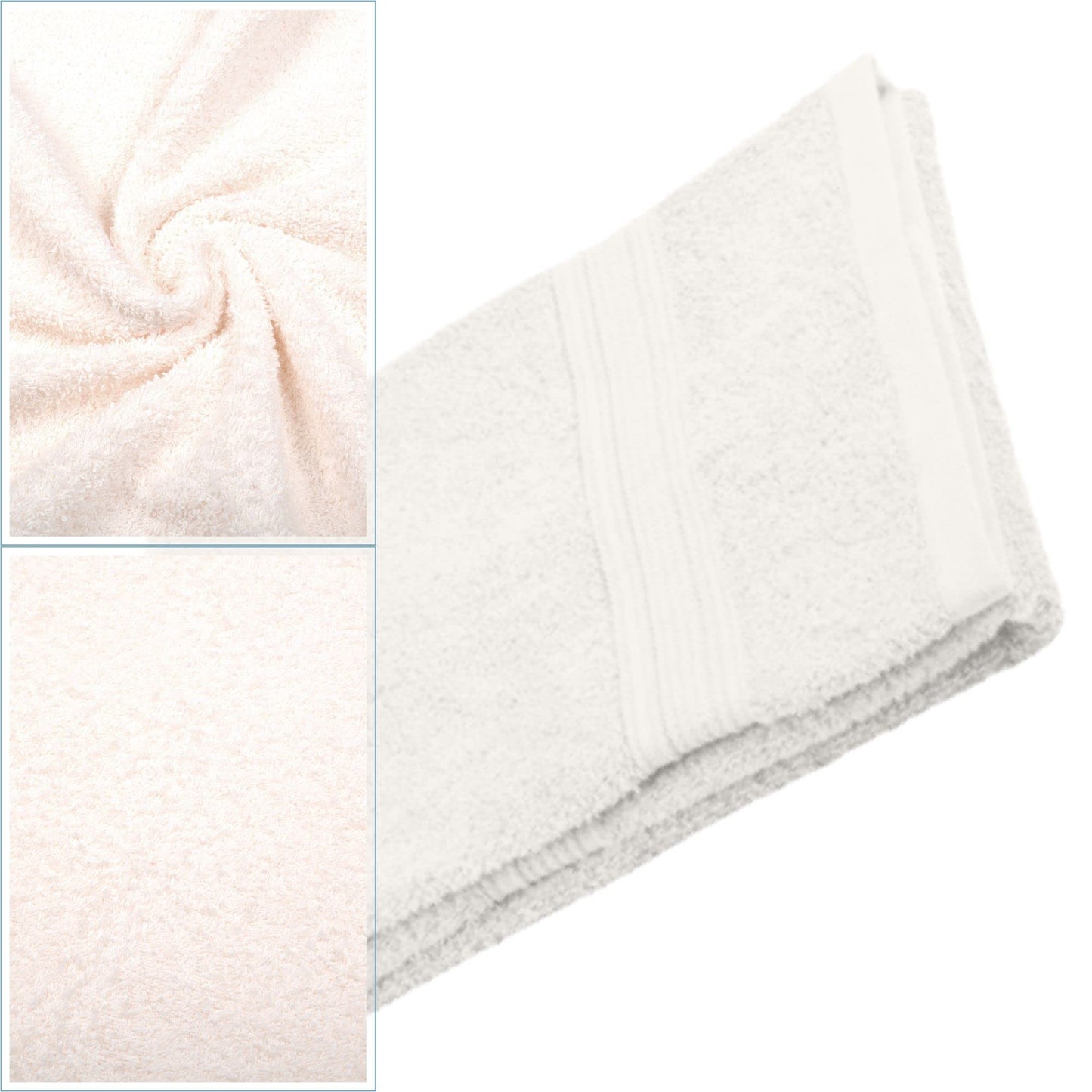 Stof - Bath Towel - Size 30 x 50 cm - 100% Organic Cotton - Ecru - Lagoon Model - Bath Linen - Wash at 40 cm