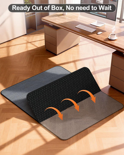 Blvornl Corduroy Office Chair Mat for Hardwood Floor and Low Pile Carpet, 90 x 120 cm Non-Slip Desk Rolling Chair Mat for Hard Floors