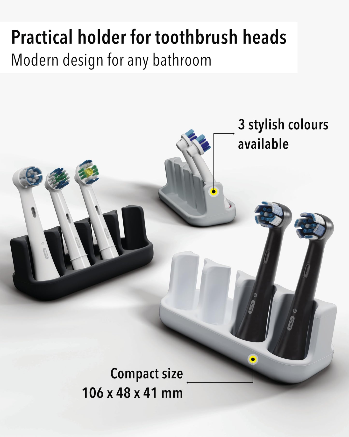 Qikfresh holder for 4 electric toothbrush heads (White)
