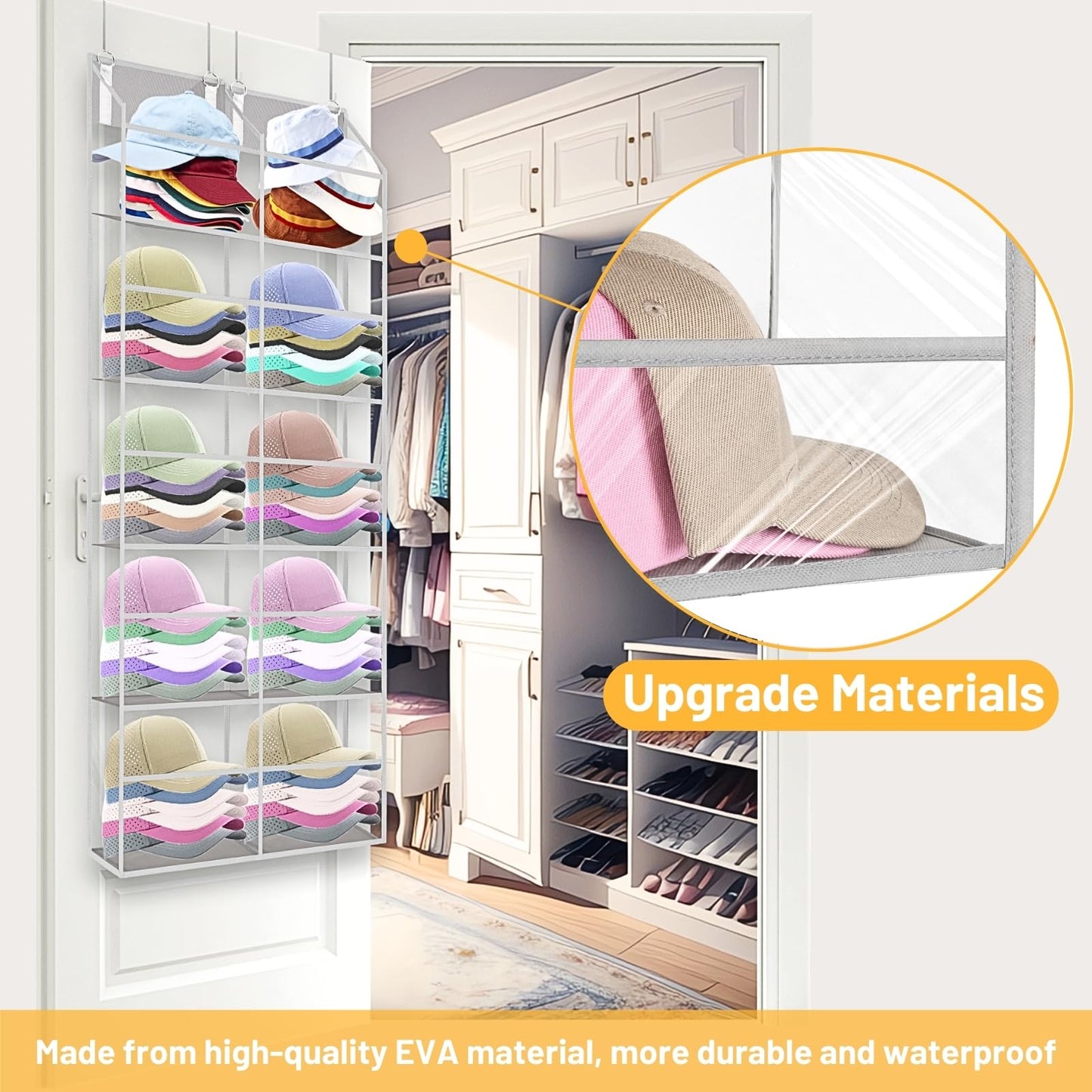 Ofiray-home Over the Door Organizer 5 Tiers,Extra Large Behind Door Storage of 10 Compartments,50 lbs Weight Capacity Over the Door Storage