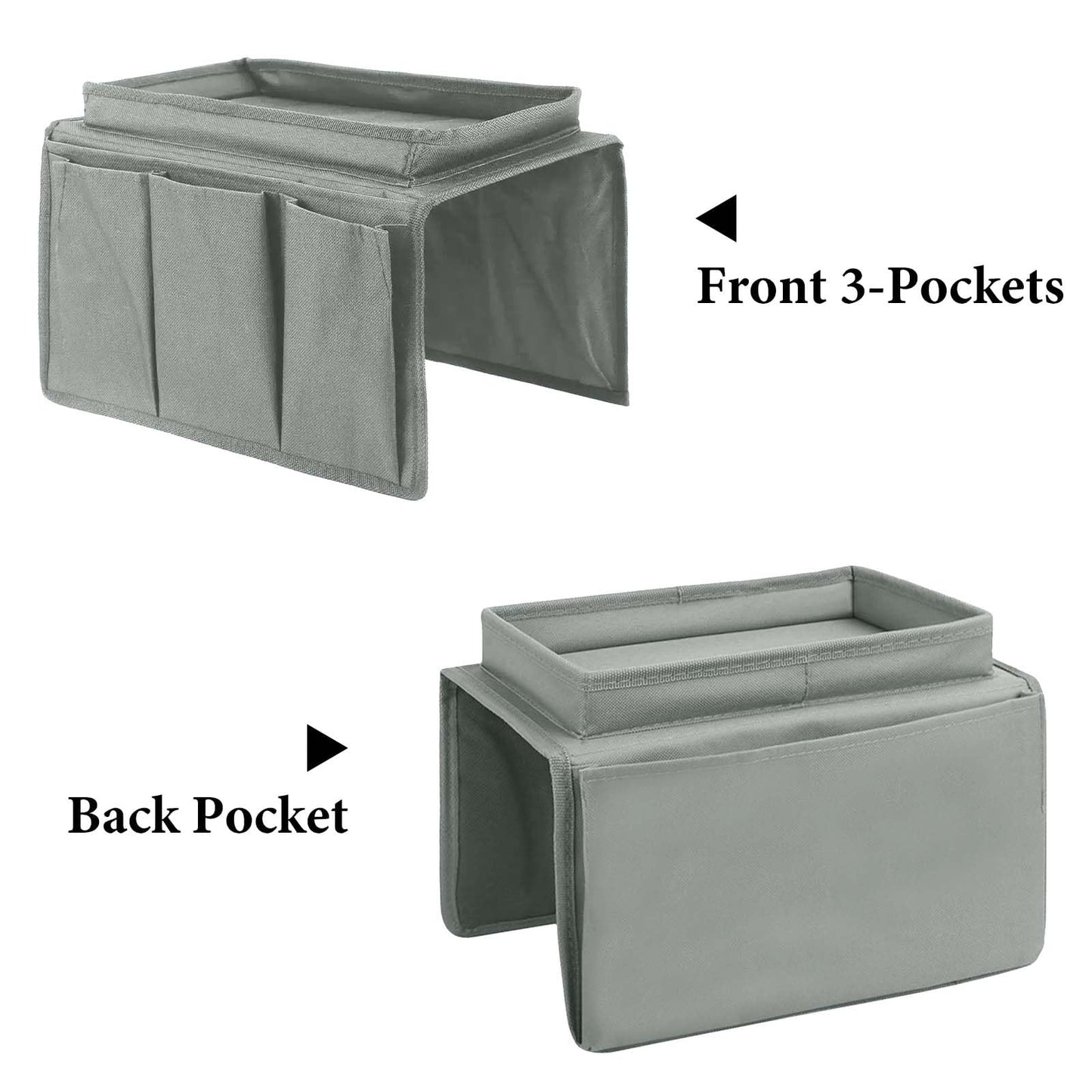Sofa Armrest Organizer, Couch Caddy Arm Hanging Storage Bag With Cup Holder Tray, Anti-slip Armchairs Bedside Caddy Pouch Sofa Tidy Table for TV