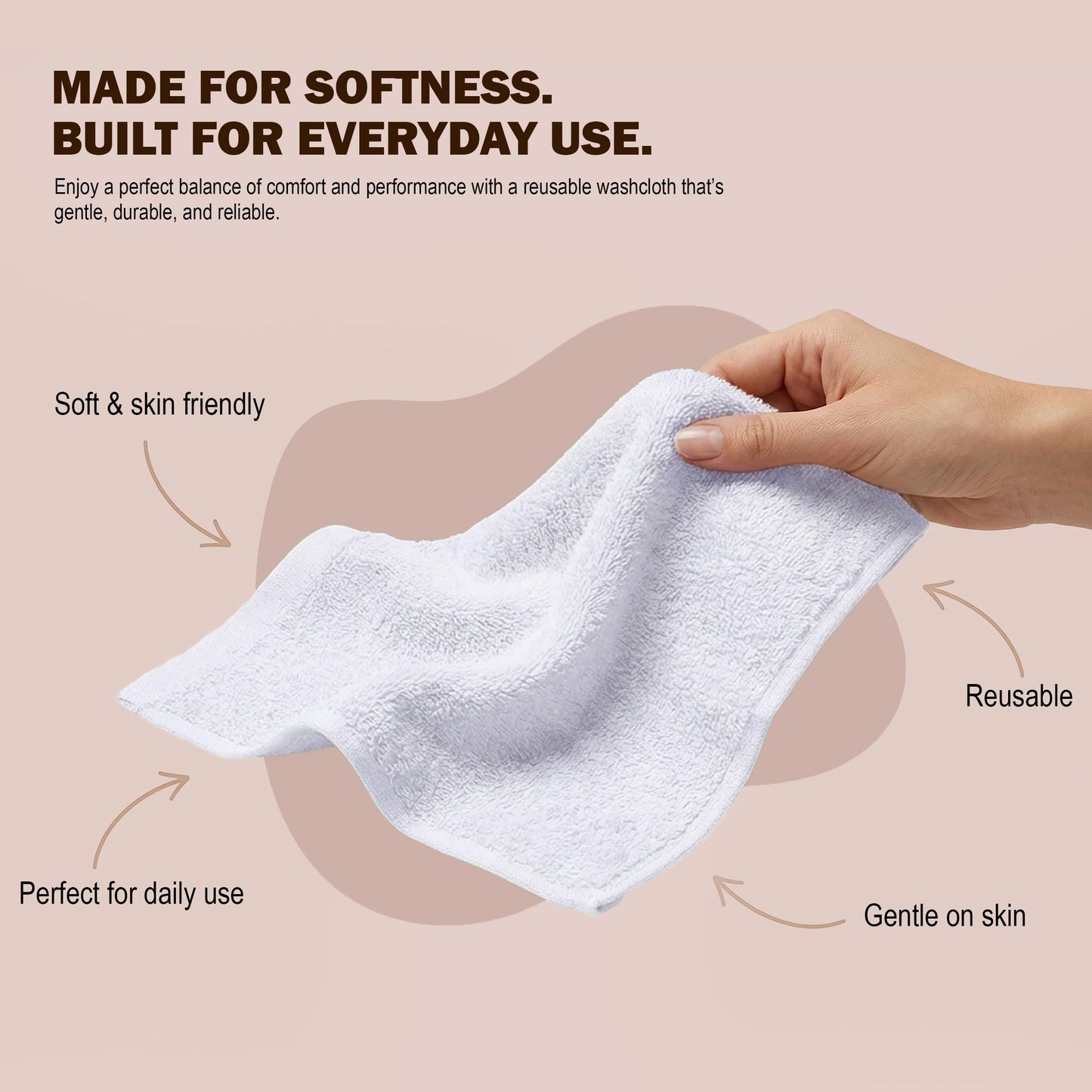 Utopia Towels Cotton Washcloths Set - 100% Ring Spun Cotton, Premium Quality Flannel Face Cloths, Highly Absorbent and Soft Feel Fingertip Towels