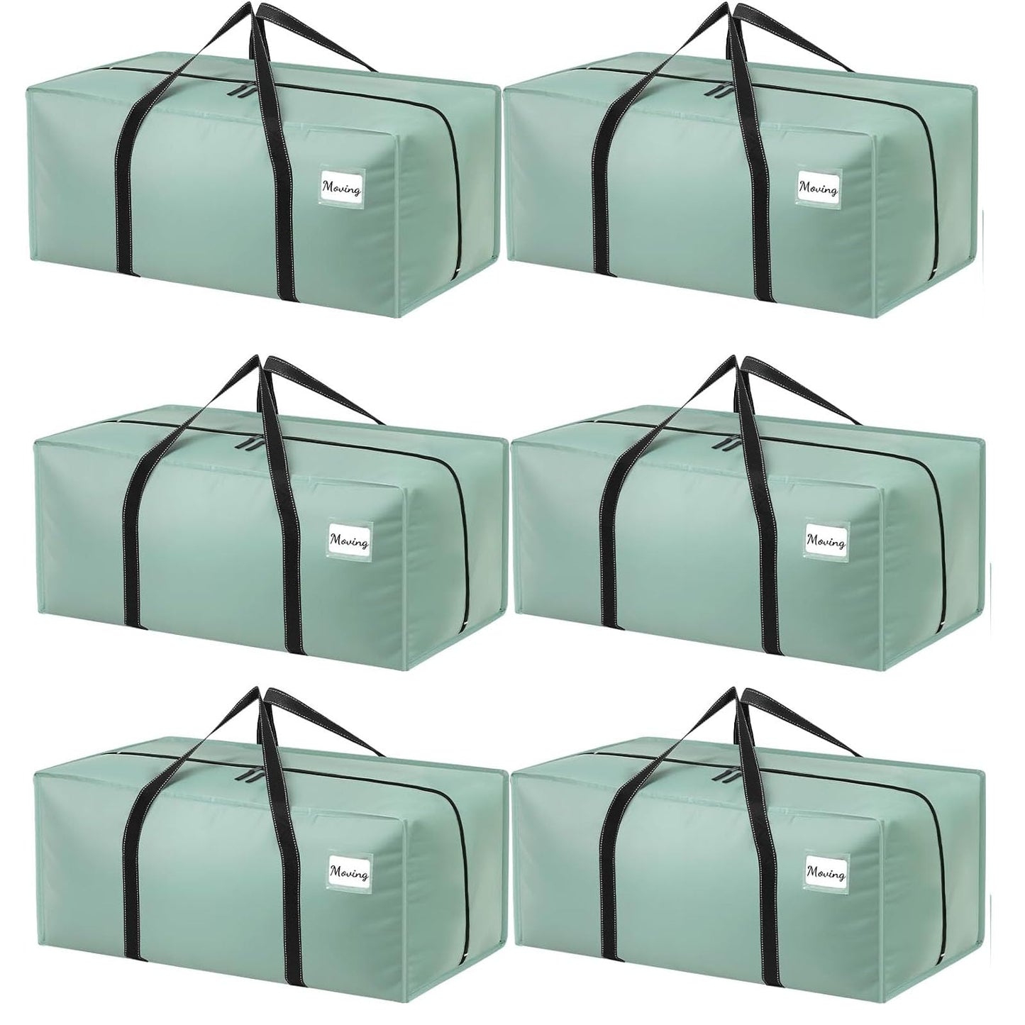 Dntorx 6 Pack 120L Moving Bags and Storage Bag Dorm Moving Essential, Green