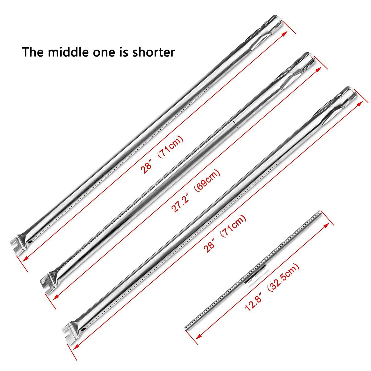 GFTIME 7508 Burner & Flavorizer Bars 7537 stainless steel Replacement for Weber Spirit E310 E320 (2007-2012 with SIDE burner knobs), Spirit 700, Weber