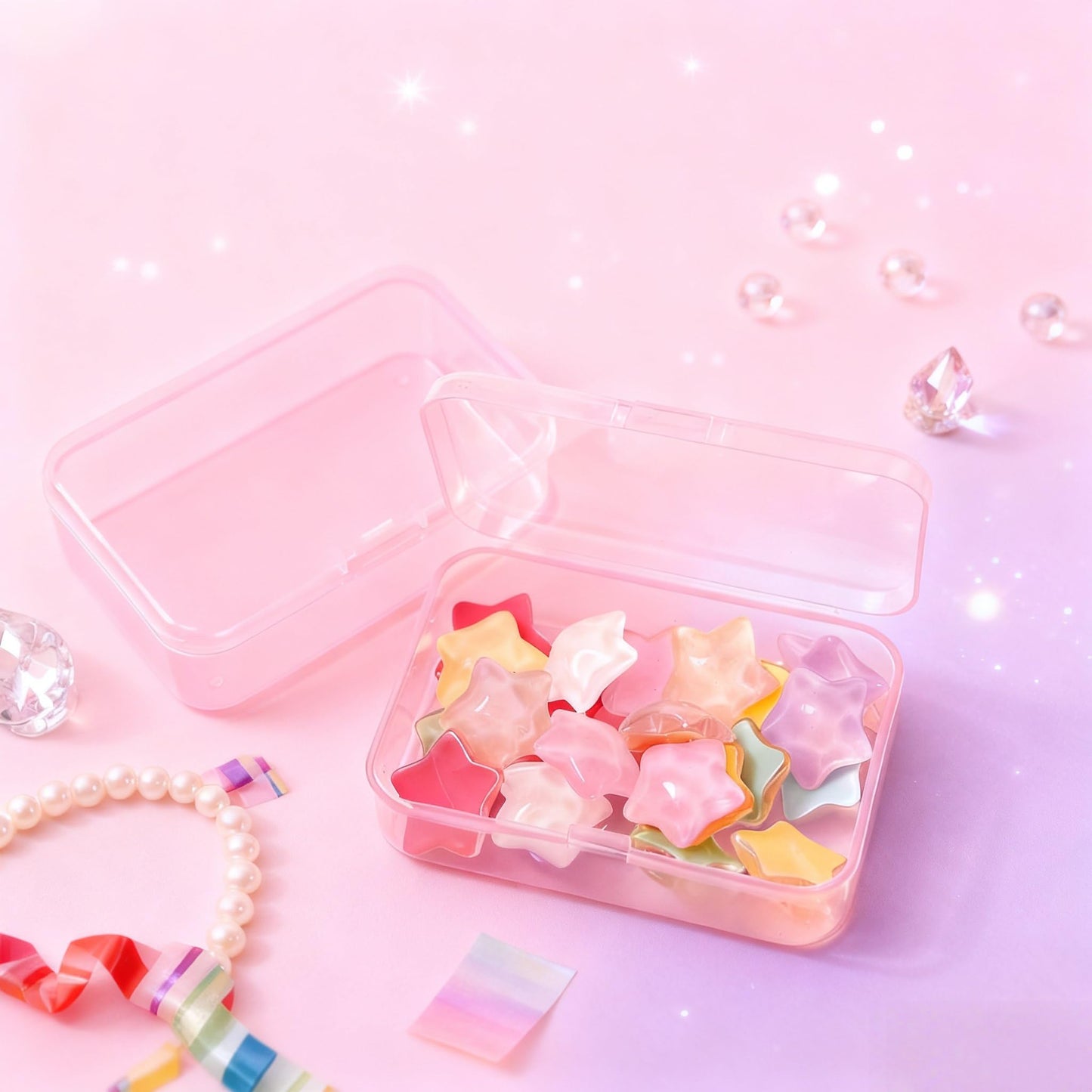 LJY Pink Bead organiser Boxes, 28 Pack, 3.3 x 2.2 x 1 in