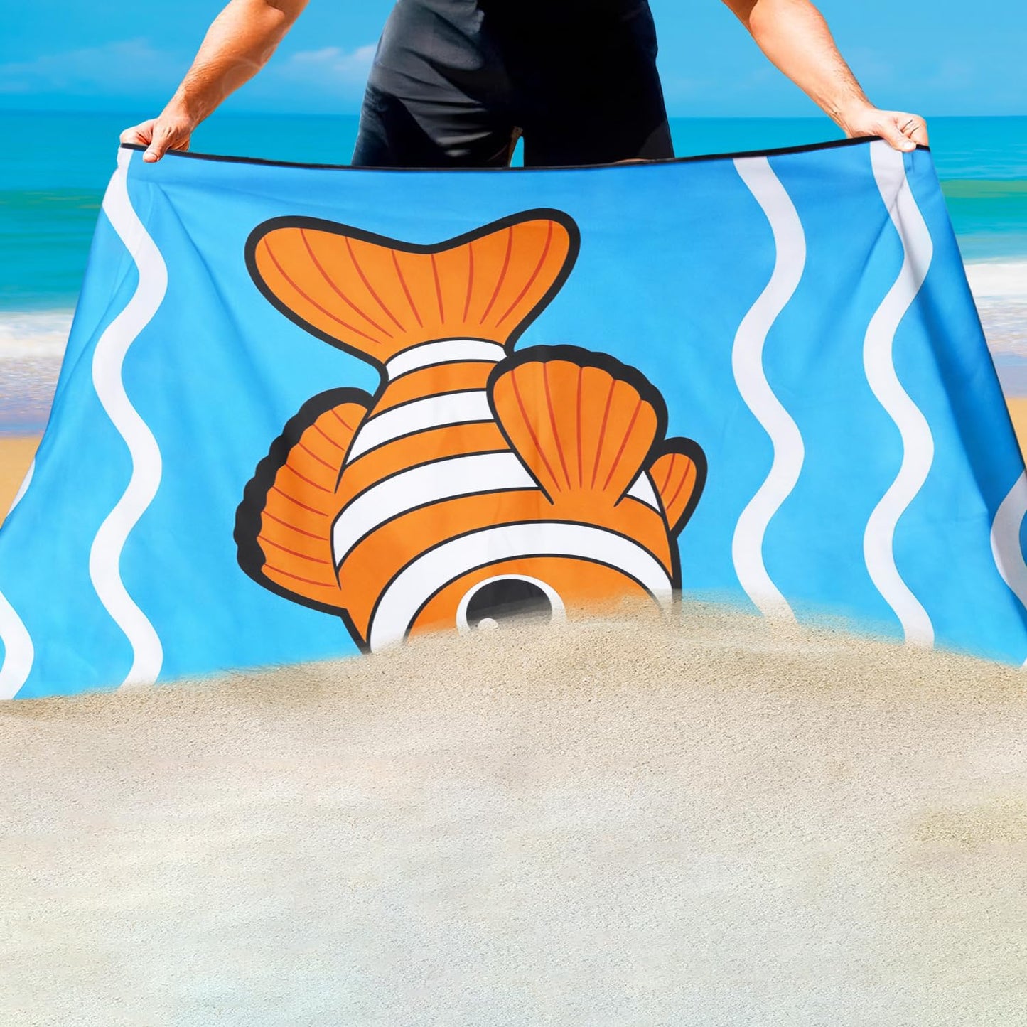 Violetpos 2 Pack Extra Large 180x90 cm Beach Towels, 250GSM Premium Microfibre, Sand Free Quick Dry Lightweight