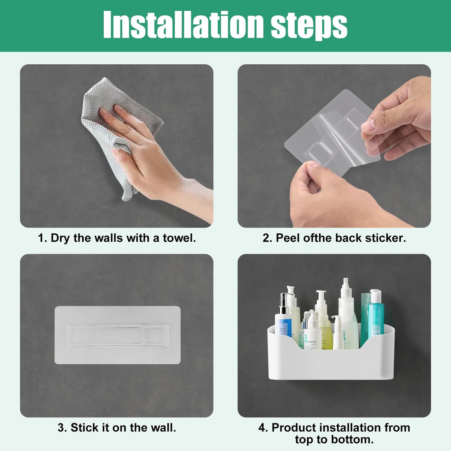 Seahelms 2 Pcs Kitchen Cabinet Door Storage Box, Self-Adhesive Wall Mounted Storage Box Space Saving Cabinet Door Organizer for Small Items, Bathroom