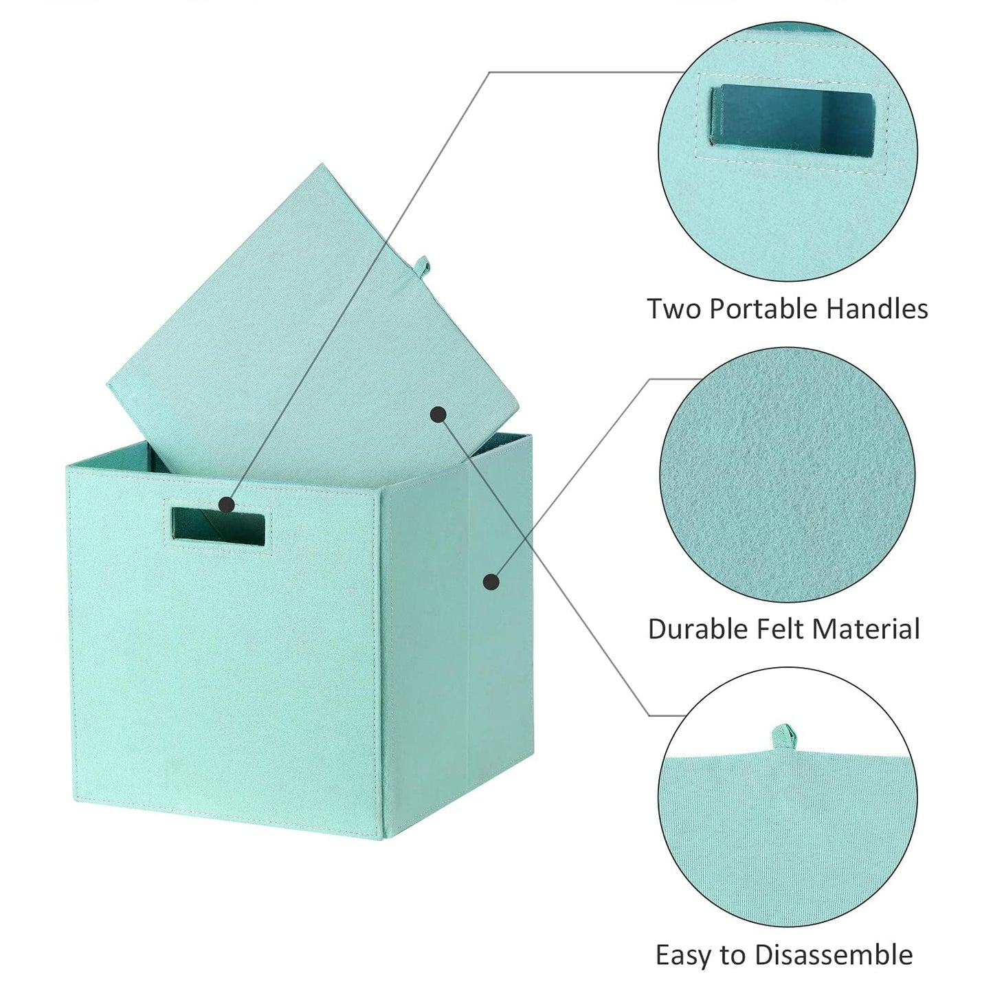 Volhouim Felt Storage Cubes 12" x 12", 6 Packs