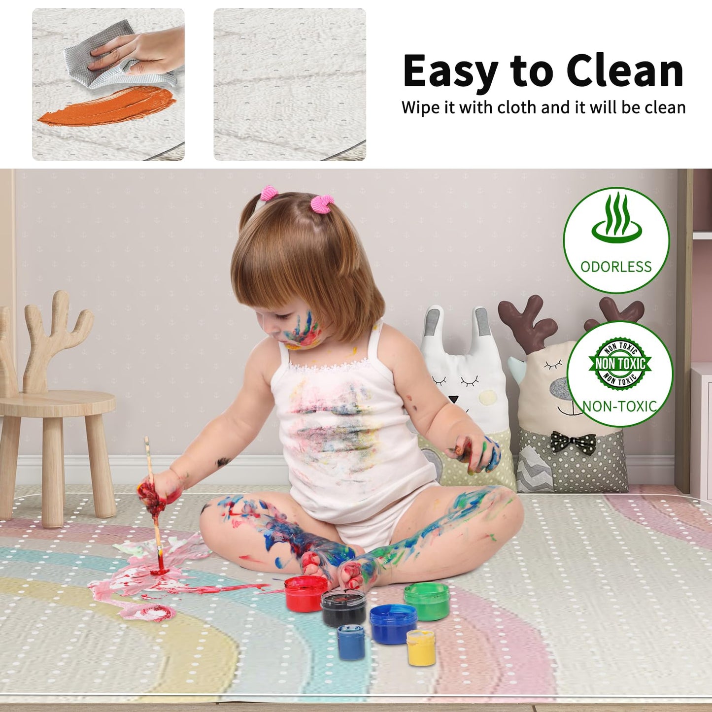 WASJOYE Office Chair Mat for Carpet, 75x120cm Desk Chair Mat for Carpet Floors, Clear 2.2mm Thick Rolling Chair Mats with Non-Slip Studded for Low