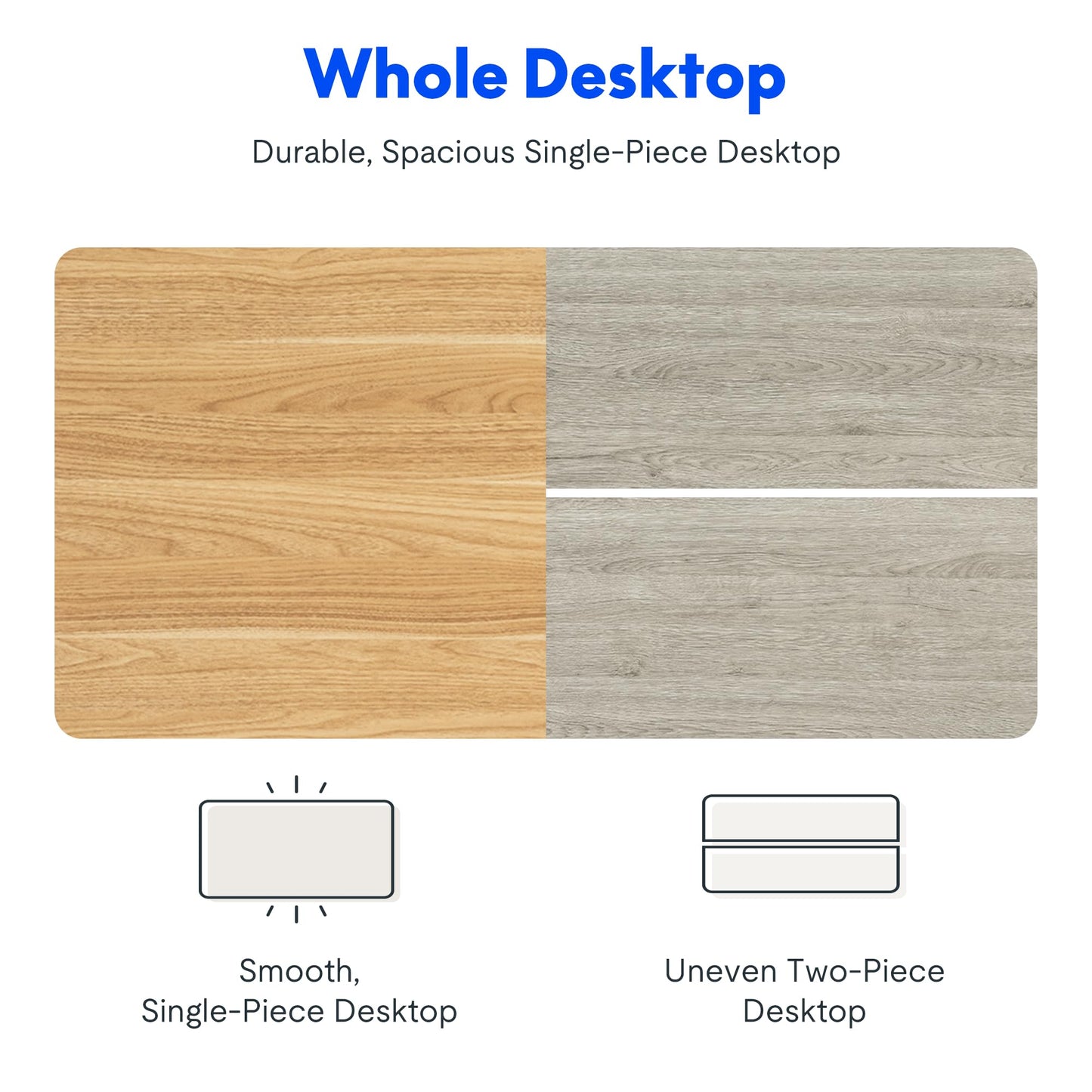 FLEXISPOT ONE PIECE Electric Standing Desk Height Adjustable Desk Desktop Sit Stand Desk Stand Up Desk with Memory Smart Pannel