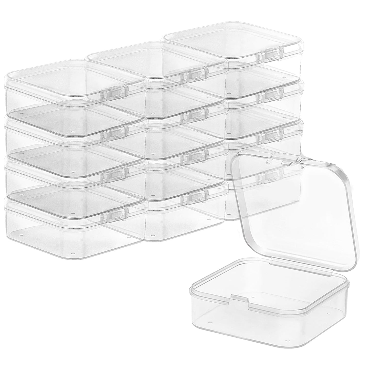 12 Pcs Small Plastic Boxes with Lids, Small Storage Boxes for Bead Storage