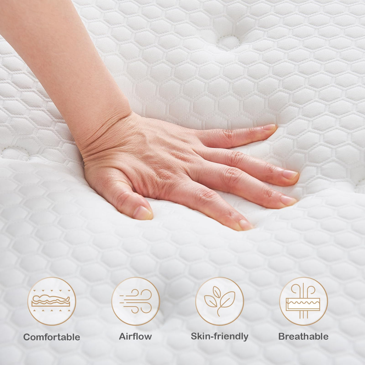 Hiepunos Double Mattress,11 INCH Hybrid Memory Foam and Individually Pocket Spring,4FT6 Double Bed Mattress Medium Firm,Ergonomic Pressure
