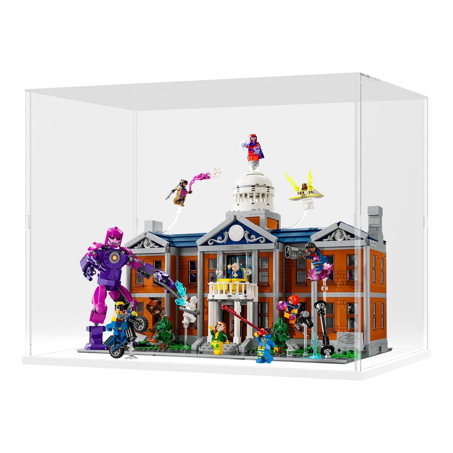 Nynelly Acrylic Display Case for Lego Notre Dame 21061 for Lego Bowser 71411 Models Figures - Assemble Dustproof Thickened Clear Display Box Cabinet
