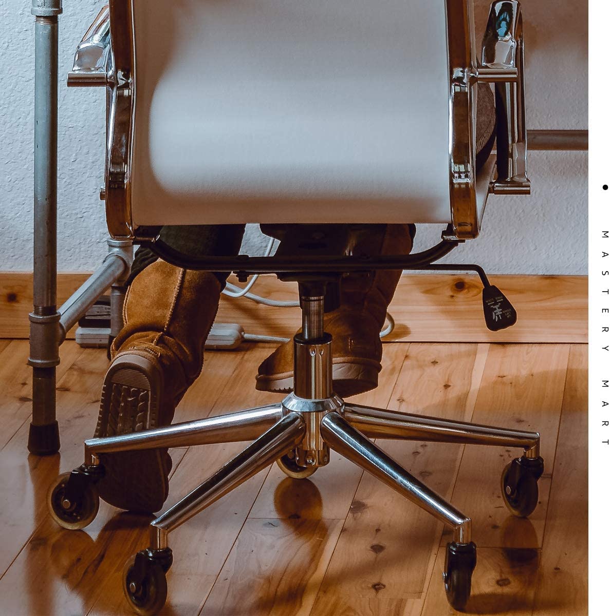 Mastery Mart Office Chair Wheels Replacement- 11x22mm Rubber Office Chair Castors, Smooth & Silent on Hardwood & Carpet