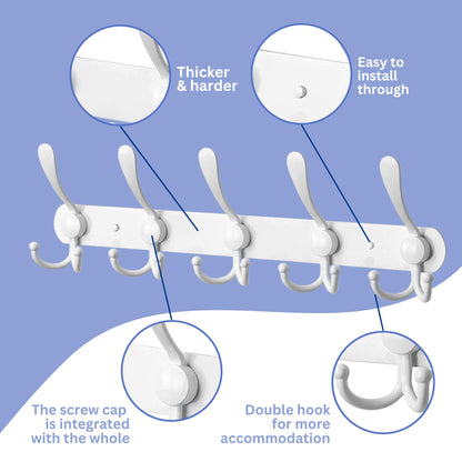 GlazieVault Coat Hooks for Wall - Stainless Steel Coat Racks 2 Pack - Heavy Duty Coat Hook Wall Mounted