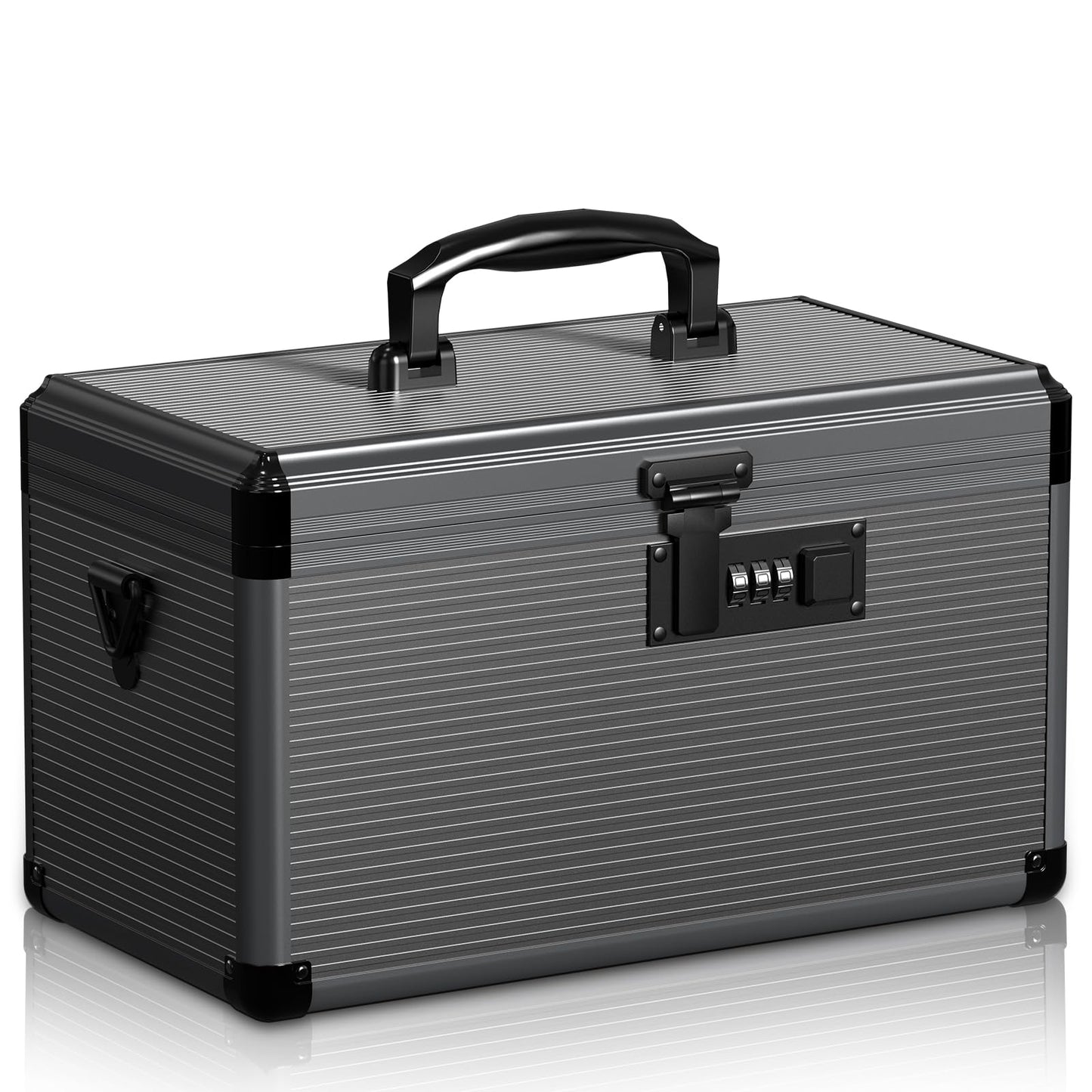 Lockbako Medicine Lock Box with Code, Lockable Medicine Box with Removable Tray & Pocket Bag