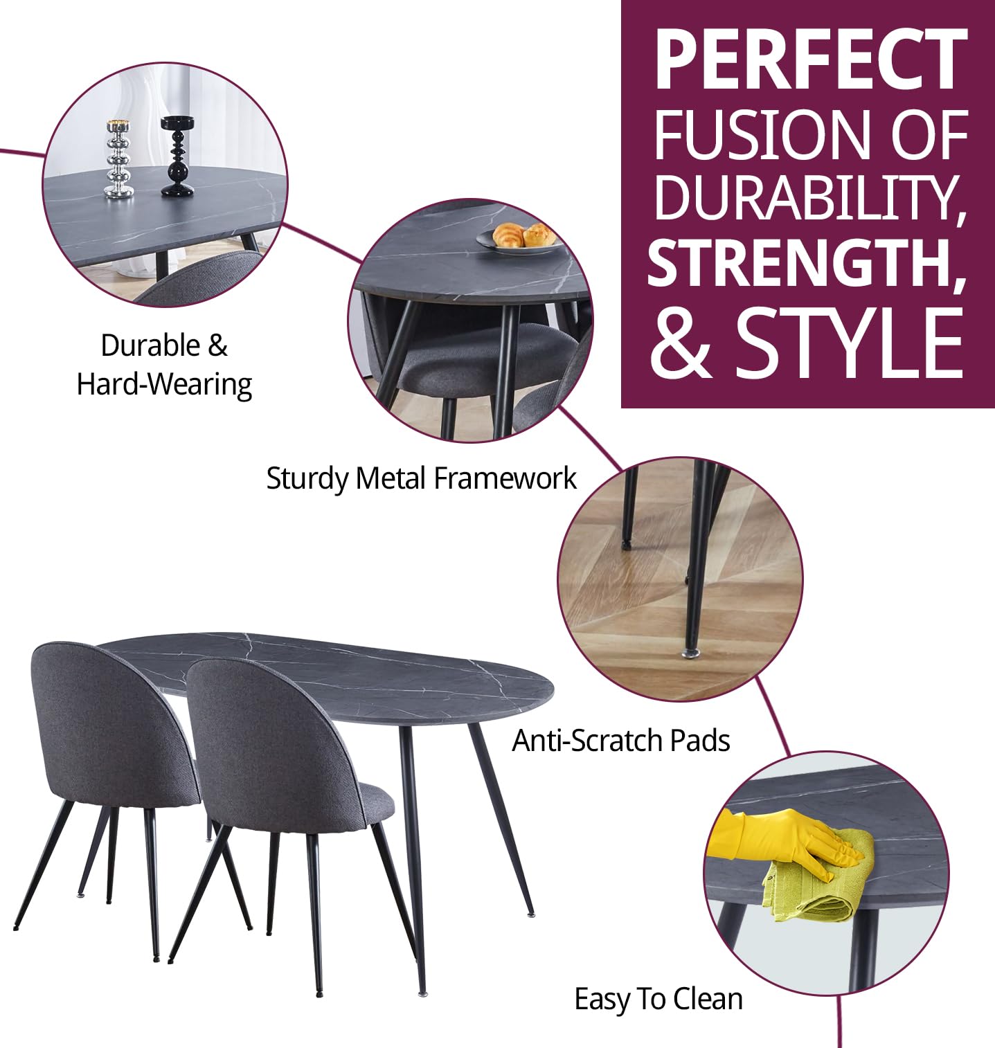 Hallowood Furniture Cullompton 160cm Large Dining Table and Chairs Set 4