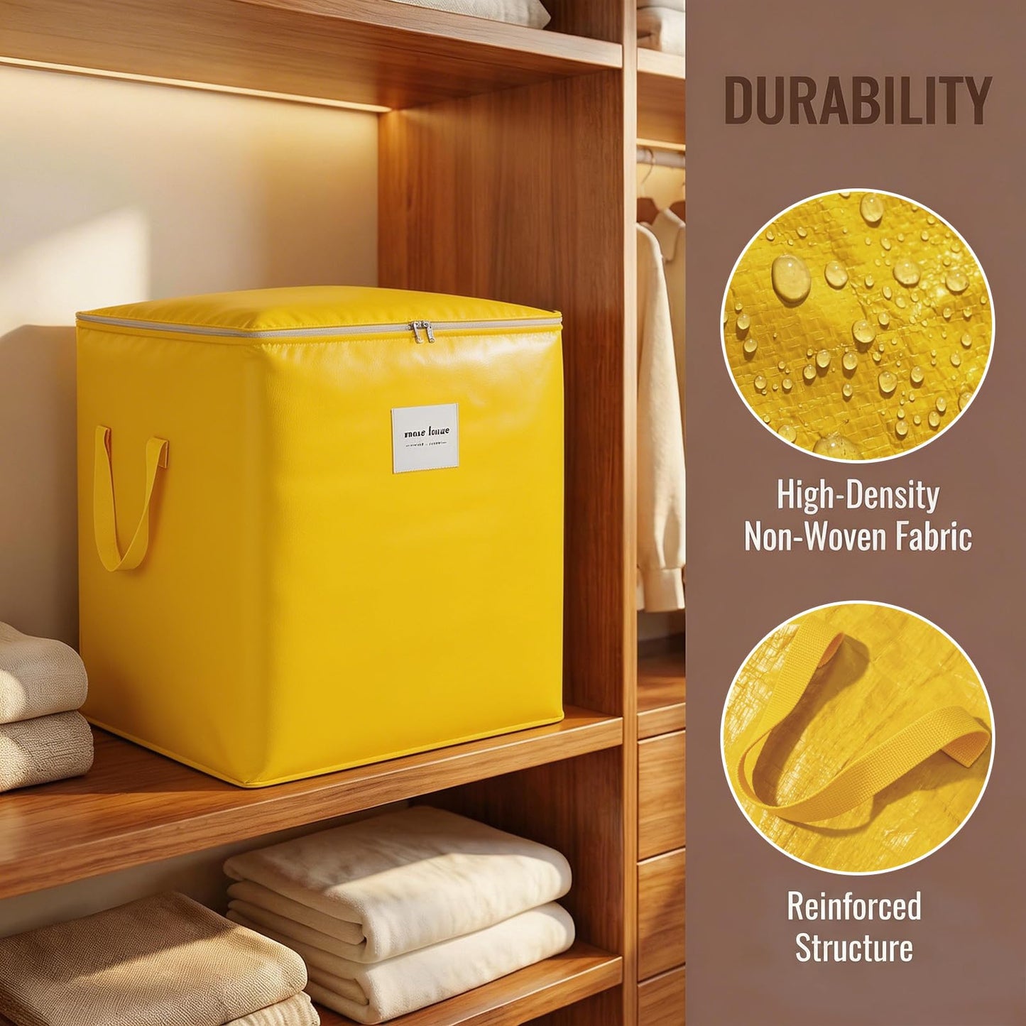 HonorHut Waterproof Moving Bag with Lids Double Zips Yellow 115 L