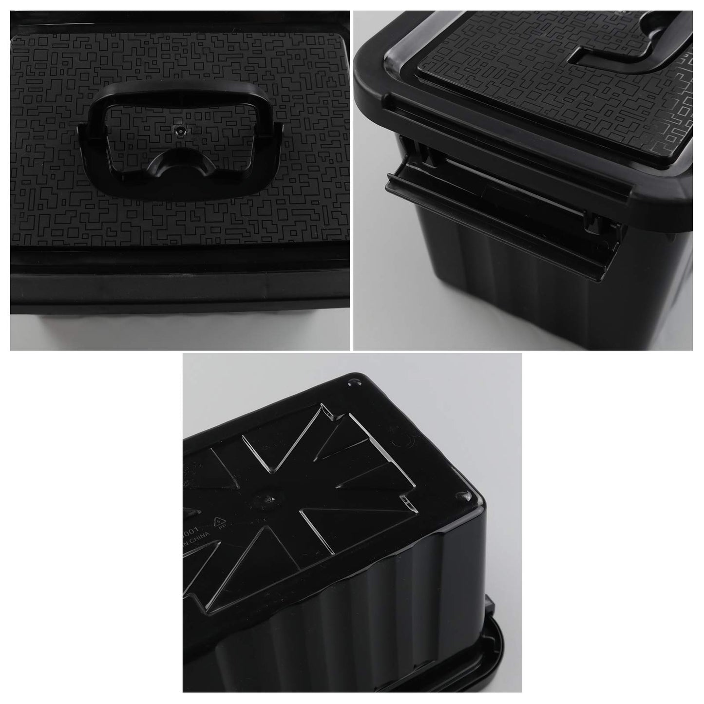 Uumitty 6 Packs 6 L Small Plastic Storage Box with Lid, Black