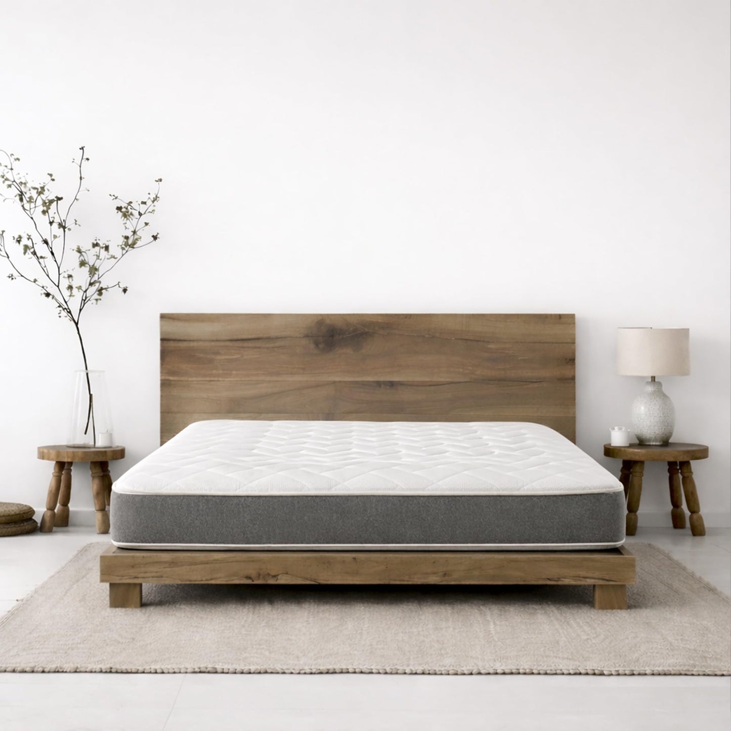 Starlight Beds Grey Tile Double Mattress - 135x190x18cm