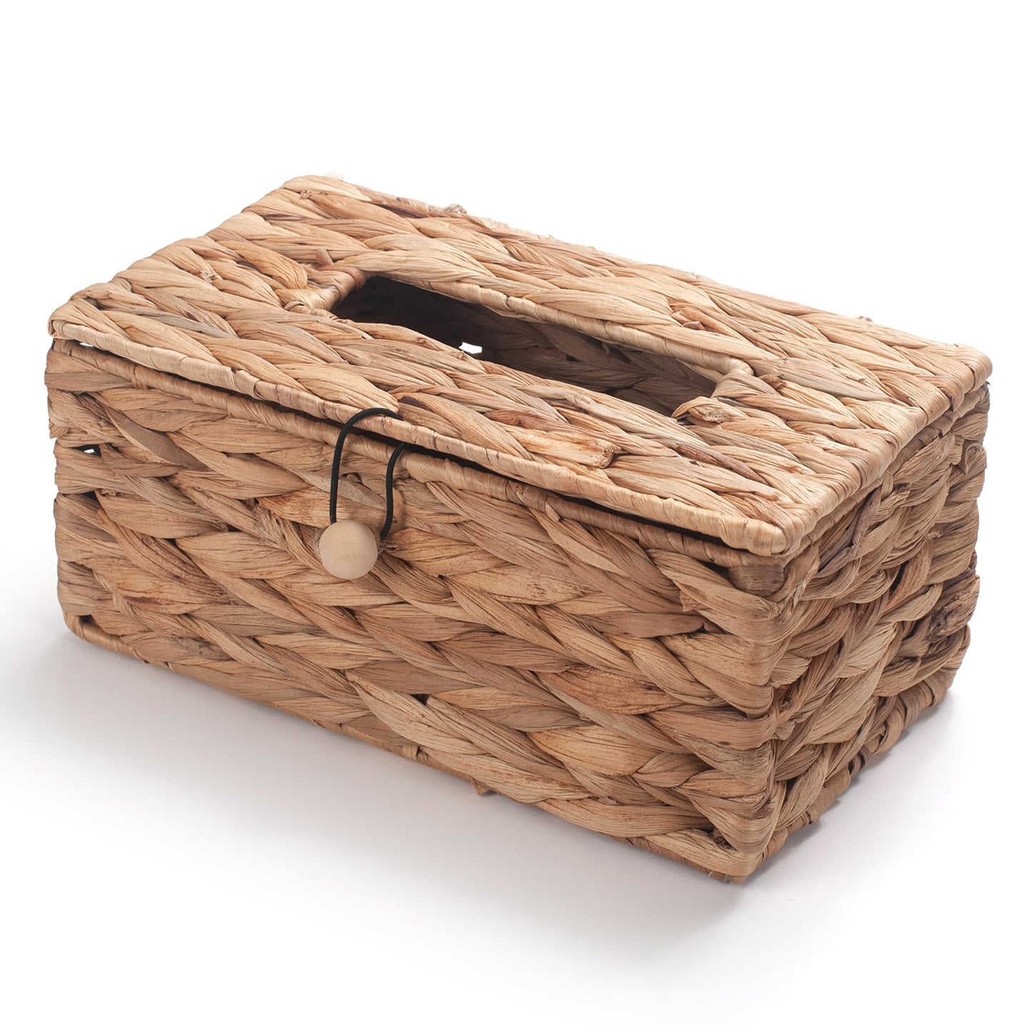 Water Hyacinth Tissue Box Cover Rectangular Decorative Woven Tissue Box Holder for Table Bathroom (10.2 x 6.1 x 4.7 inch)