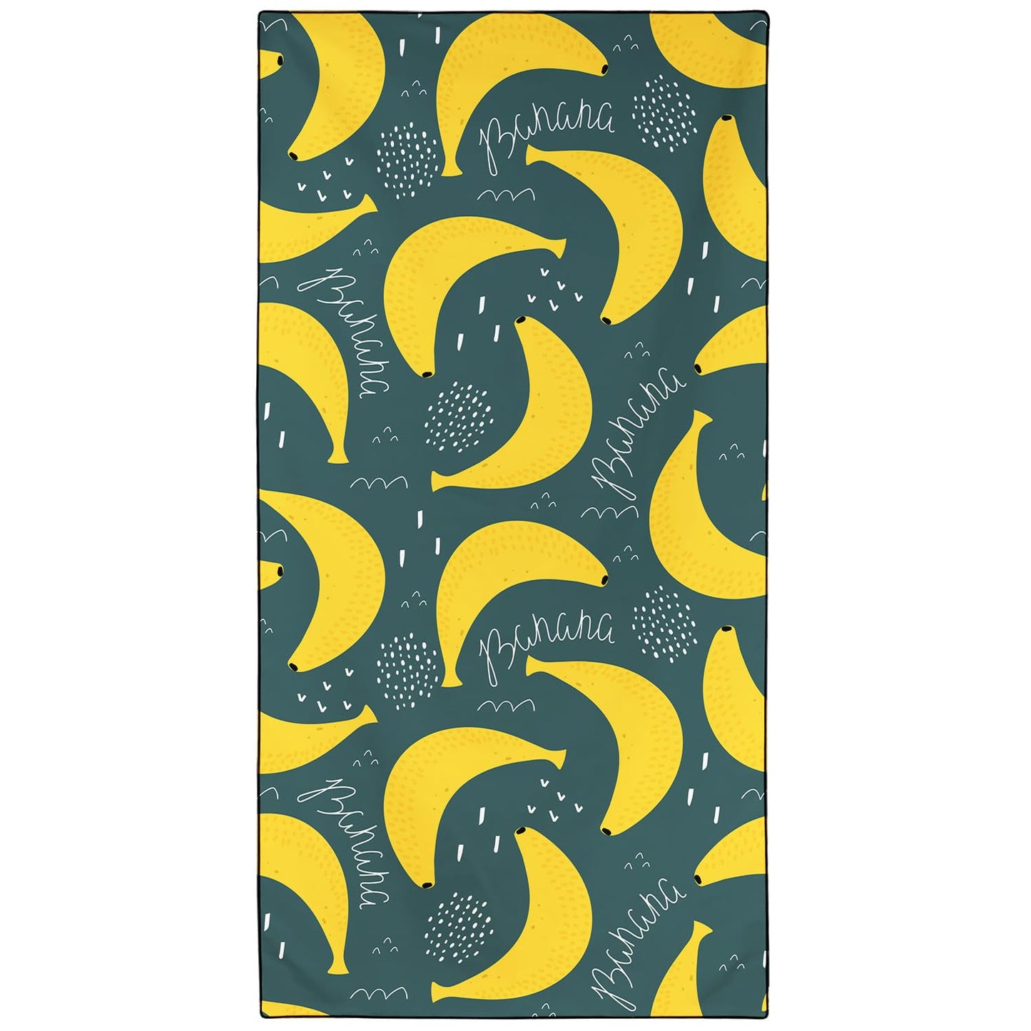 Violetpos Banana Doodle Beach Towel, Extra Large 180x90 cm 250GSM Microfibre, Sand Free Quick Dry
