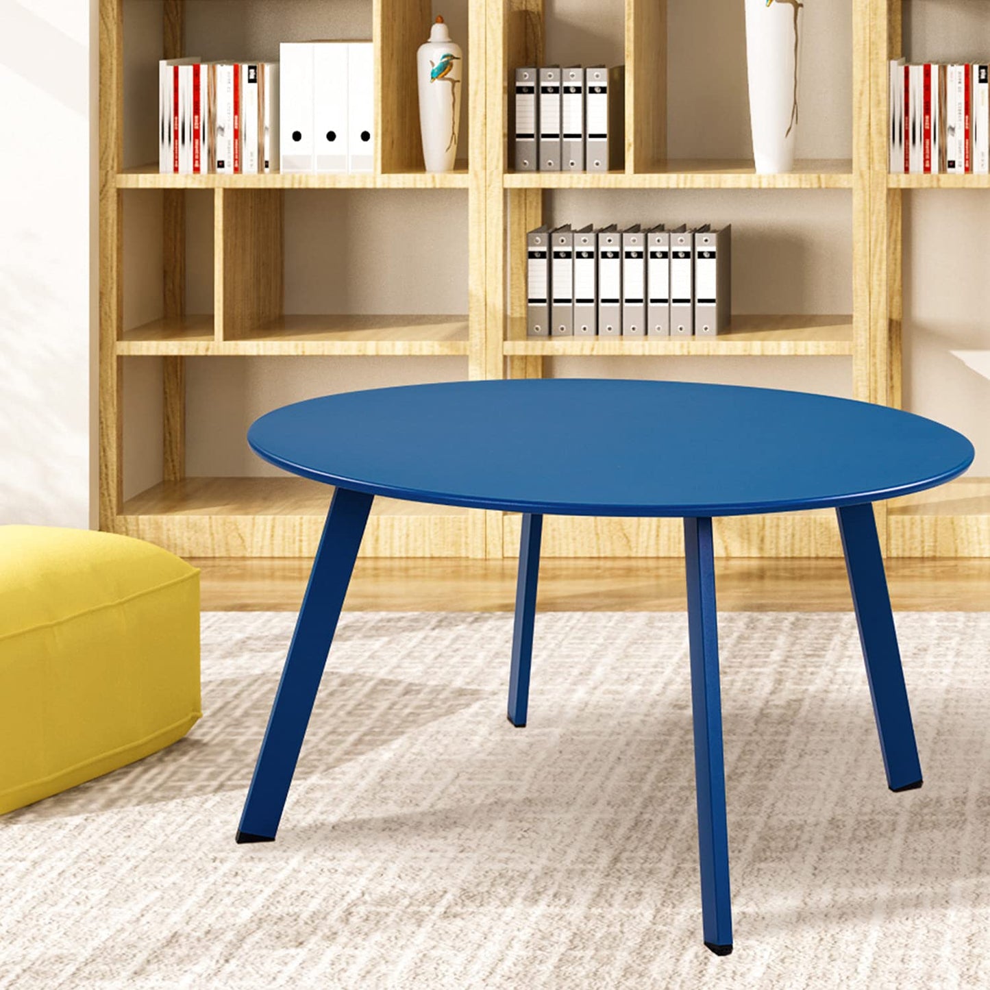 Grand patio Coffee Table Side Table Round End Table for Outdoor 70CM X 70 CM Lightweight Beside Table for Garden Terrace Living Room Office Outdoor