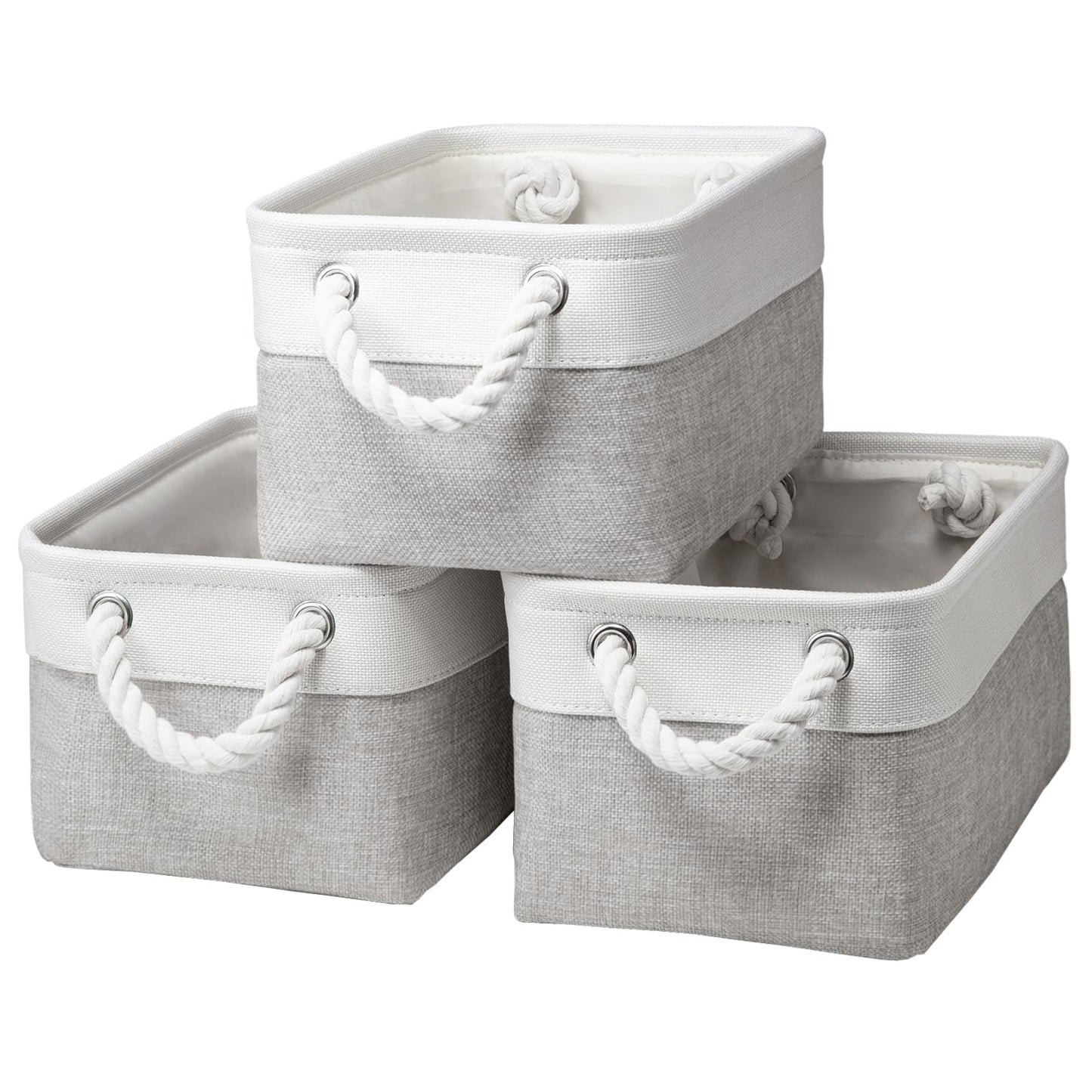 Small Storage Baskets With Handles, Fabric Canvas Material Storage Box for Home Office Products Organize, Small Storage Box Fit Cat Dog Toy