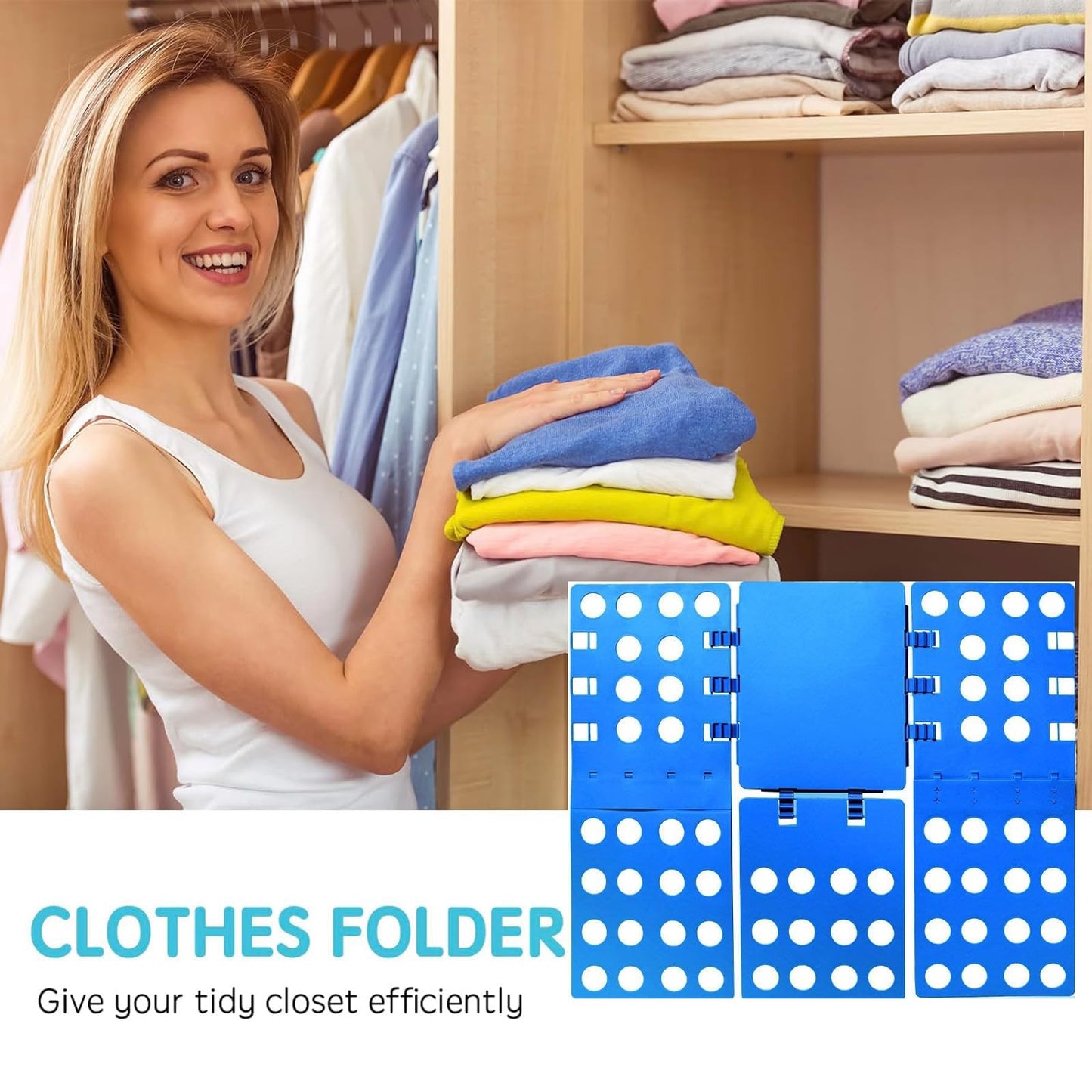 Yeenano Folding Board for Shirts,Laundry Folding Aid Plastic Laundry Folding Boards T Shirt Folder Board Adult T Shirt folder Easy and Fast for