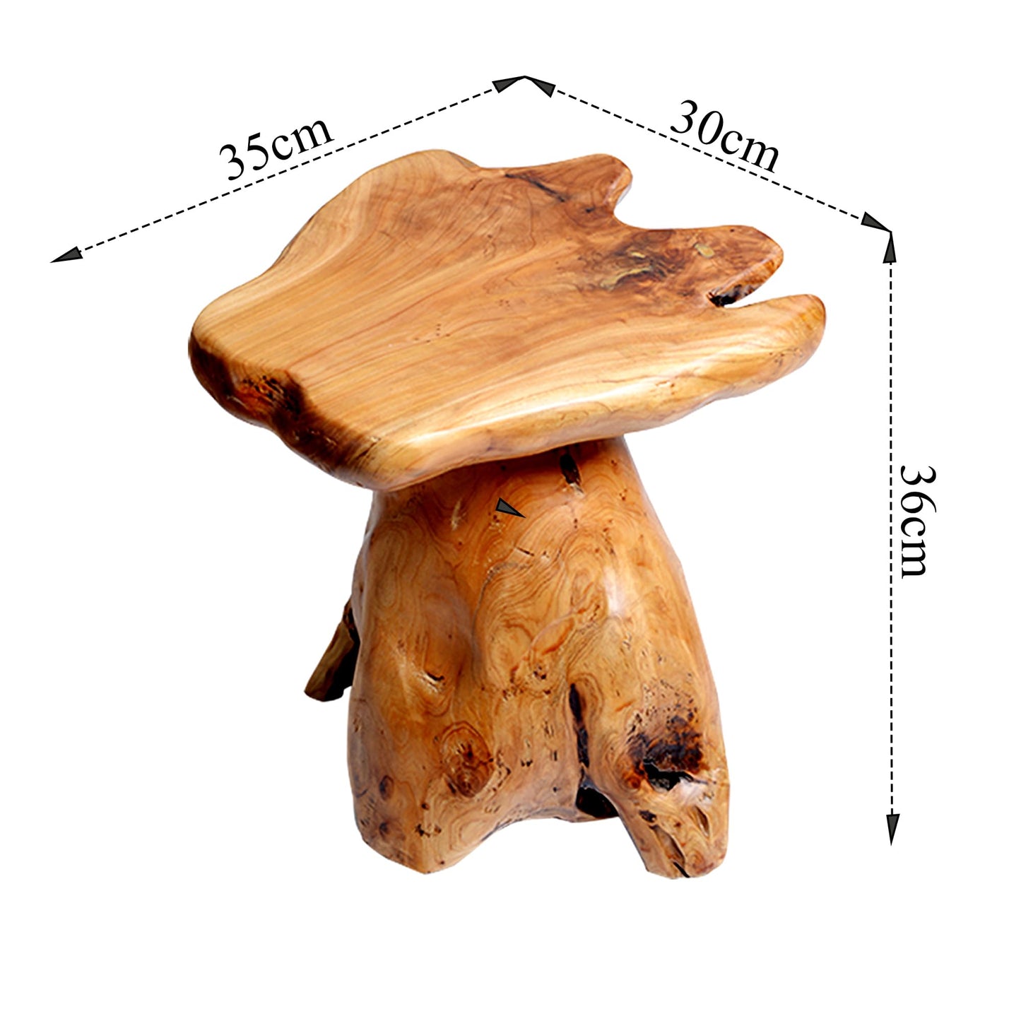 Organizedlife Solid Cedar Stool, Multipurpose 36cm Tall for Home & Garden