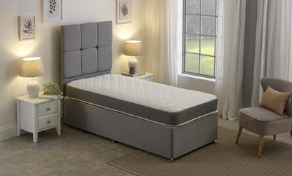 Extreme Comfort Hybrid Grey Essentials Mattress | 2ft6 Shorty (75cm x 175cm) | Memory Foam & Bonnell Spring | Plush Feel | Cooltouch Plus Sleep