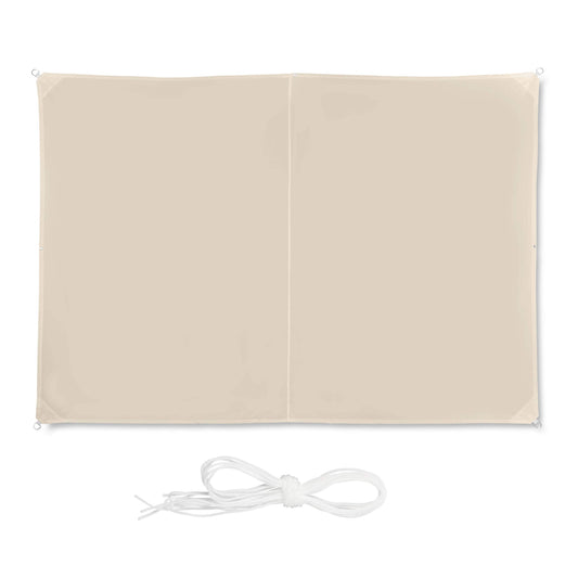 Relaxdays Shade Sail, Rectangular, Water-Repellent, UV-Protection with Tethers, Balcony Canopy, WxD: 2 x 3m, Beige