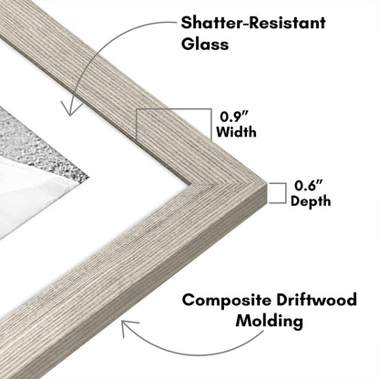 Americanflat 7 Piece Gallery Wall Frame Set in Driftwood - One 11x14, Two 8x10, Four 7x5 - Collage Photo Frames with Horizontal and Vertical Formats