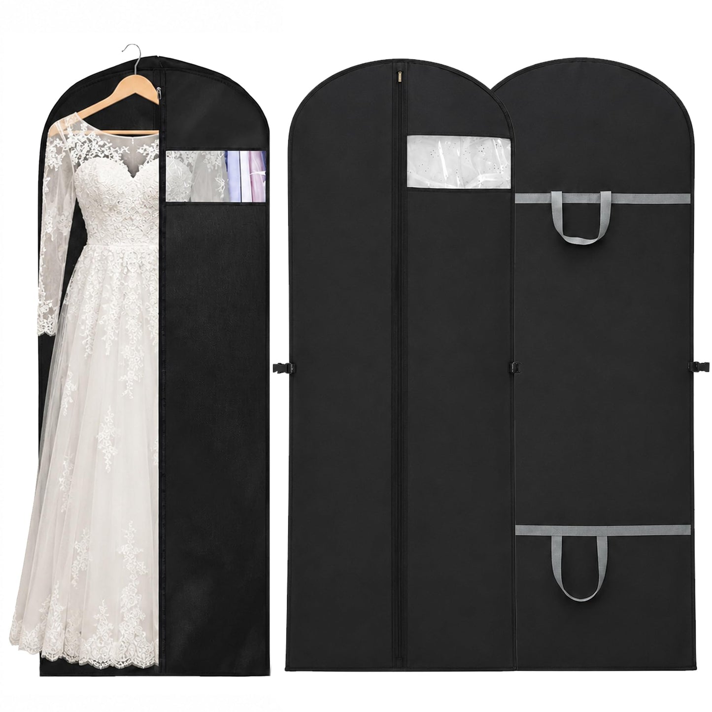 Dress Bags & Hanging Clothes Covers – 3 Pack 60x140cm Dustproof