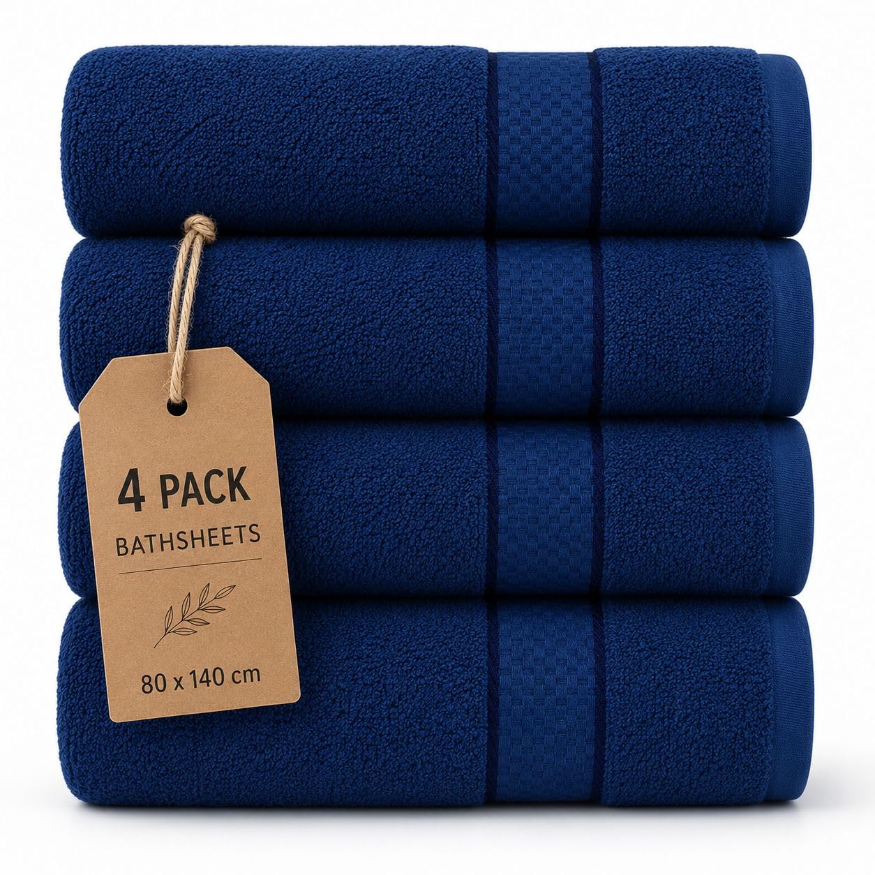 Casabella Luxury Pack Of 4 Bath Sheet 100% Egyptian Cotton Super Soft towel_Royal