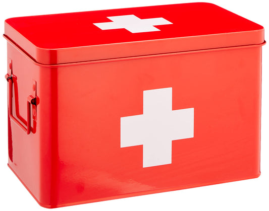 Zeller First Aid Box, Metal, Red, 32 x 19.5 x 20 cm