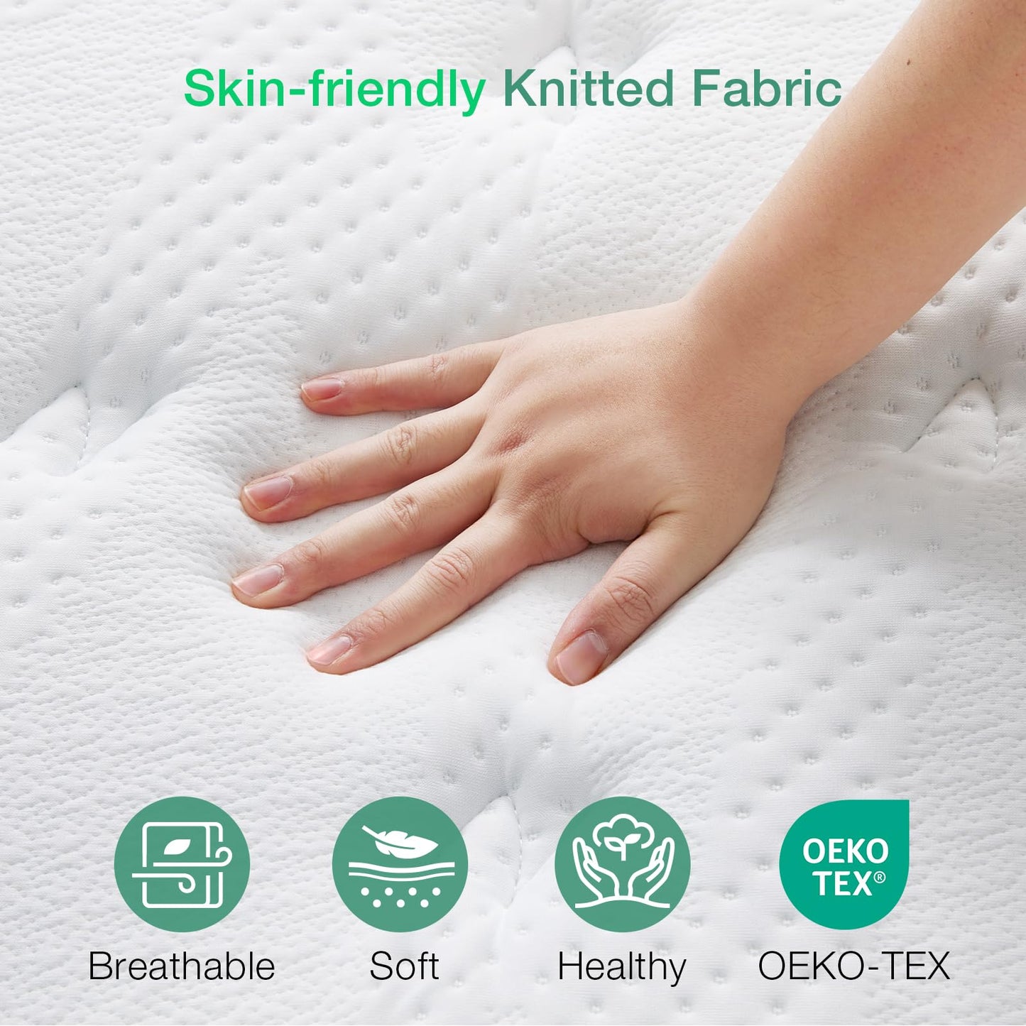 Novilla Super King Mattress 9.8 Inch 3-Zone Gel Memory Foam Pocket Sprung Mattress