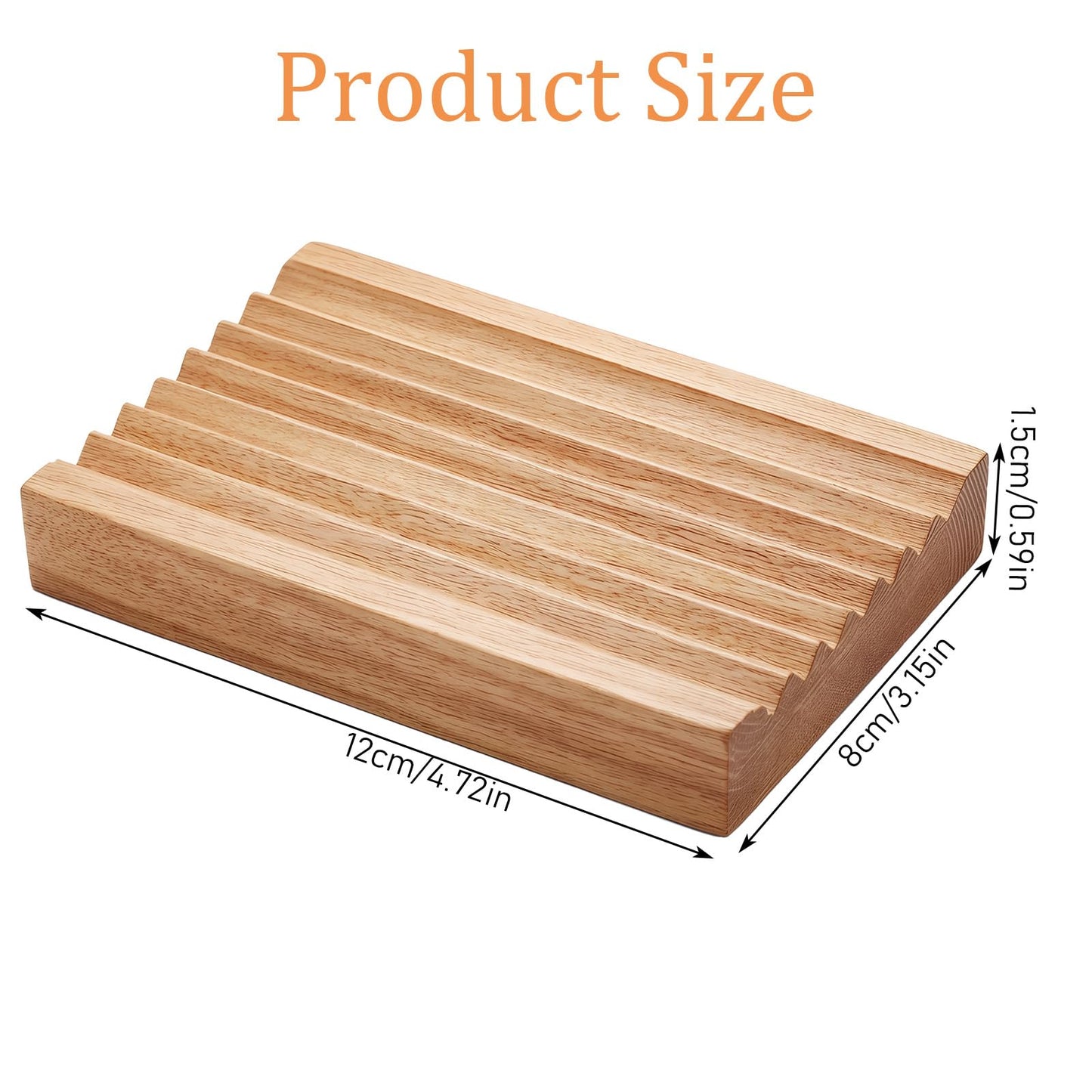Woden Soap Dish for Shower, Bar Soap Holder with Self-Draining Tray, Handmade Wood Soaps Holder for Shower Bathroom Kitchen