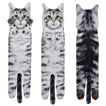 Cat Funny Hand Towels - Cute Bathroom Kitchen Towels Cat Decor Decorative Hanging Face Towels Super Absorbent Soft-Valentine Christmas House Warming
