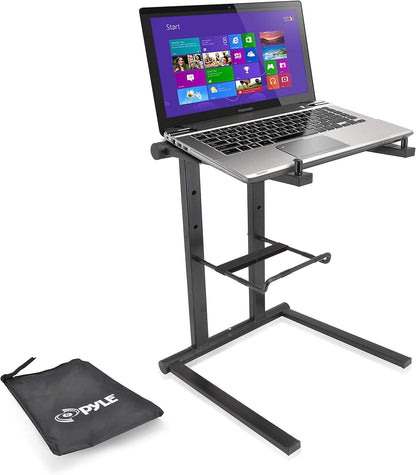 Pyle Tray & Shelf Laptop Stand Adjustable Height Foldable Desk Riser Ergonomic Portable Support with Accessory Tray for Tablet MacBook