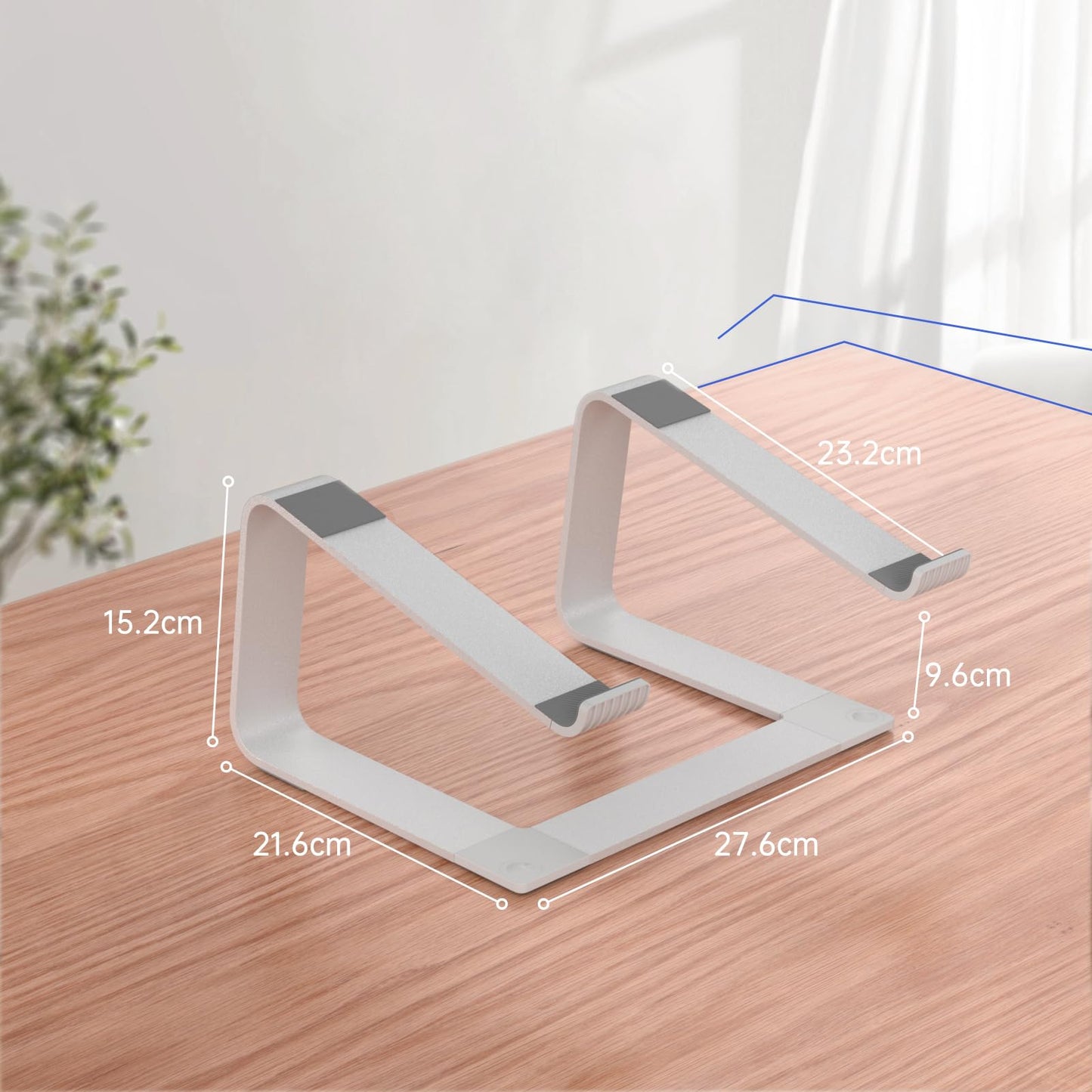 POWERSUP Laptop Stand for Desk Detachable Aluminum Computer Riser Portable Metal Notebook Holder Compatible with MacBook Air, Pro, Dell, HP