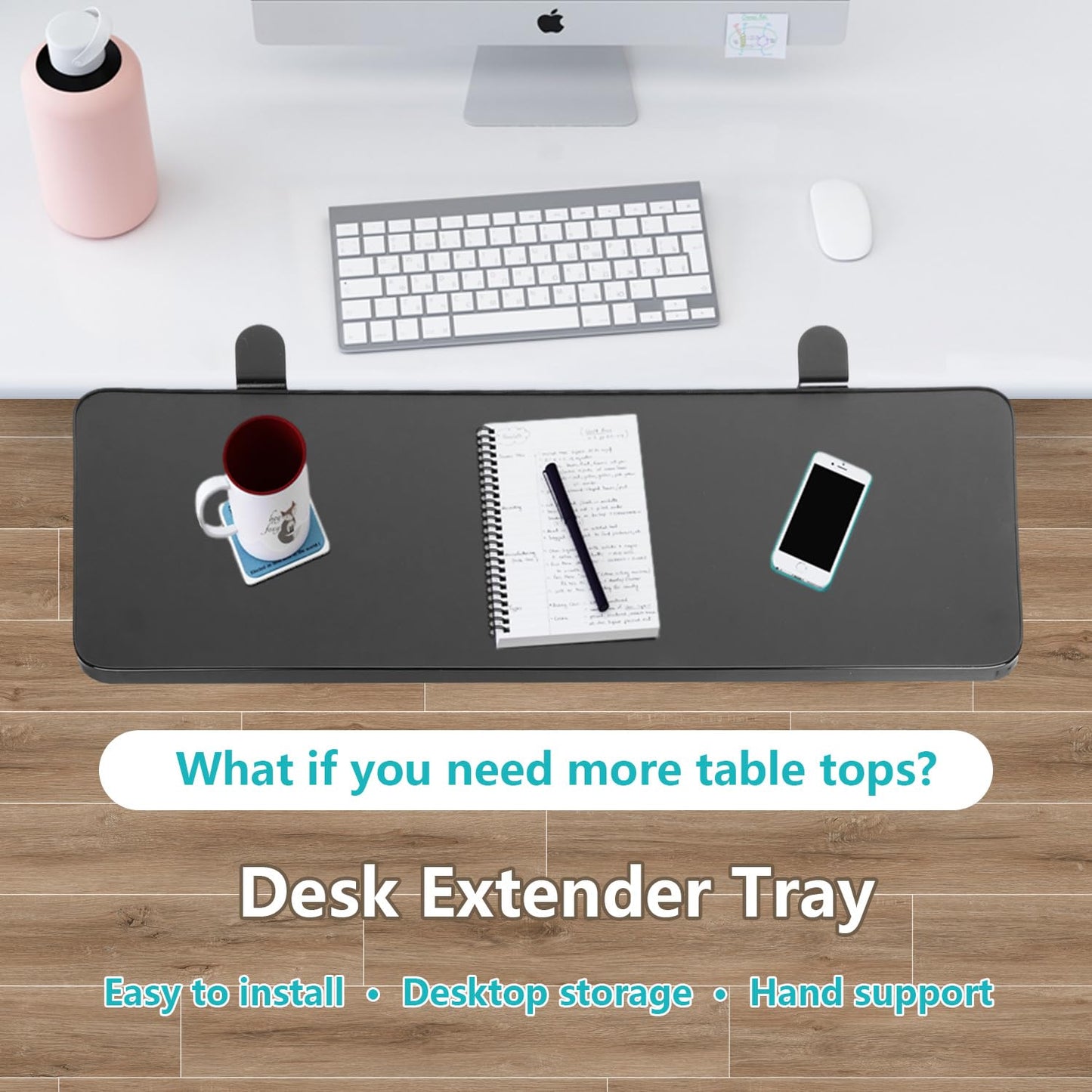 awagas Ergonomics Desk Extender Tray, 65cm x 25cm Keyboard Tray