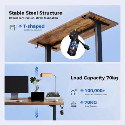 Agilestic Electric Standing Desk, 2 Memory Buttons, 140x60cm