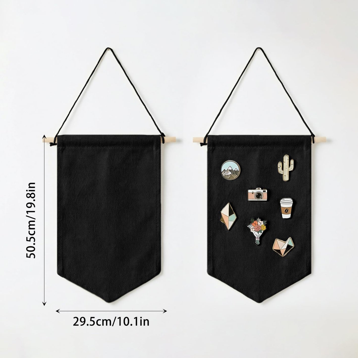GAZIL Pin Badge Display Organizer, Canvas Brooch Holder Banner for Pin Badges, Rosette & Enamel Pin Storage Case